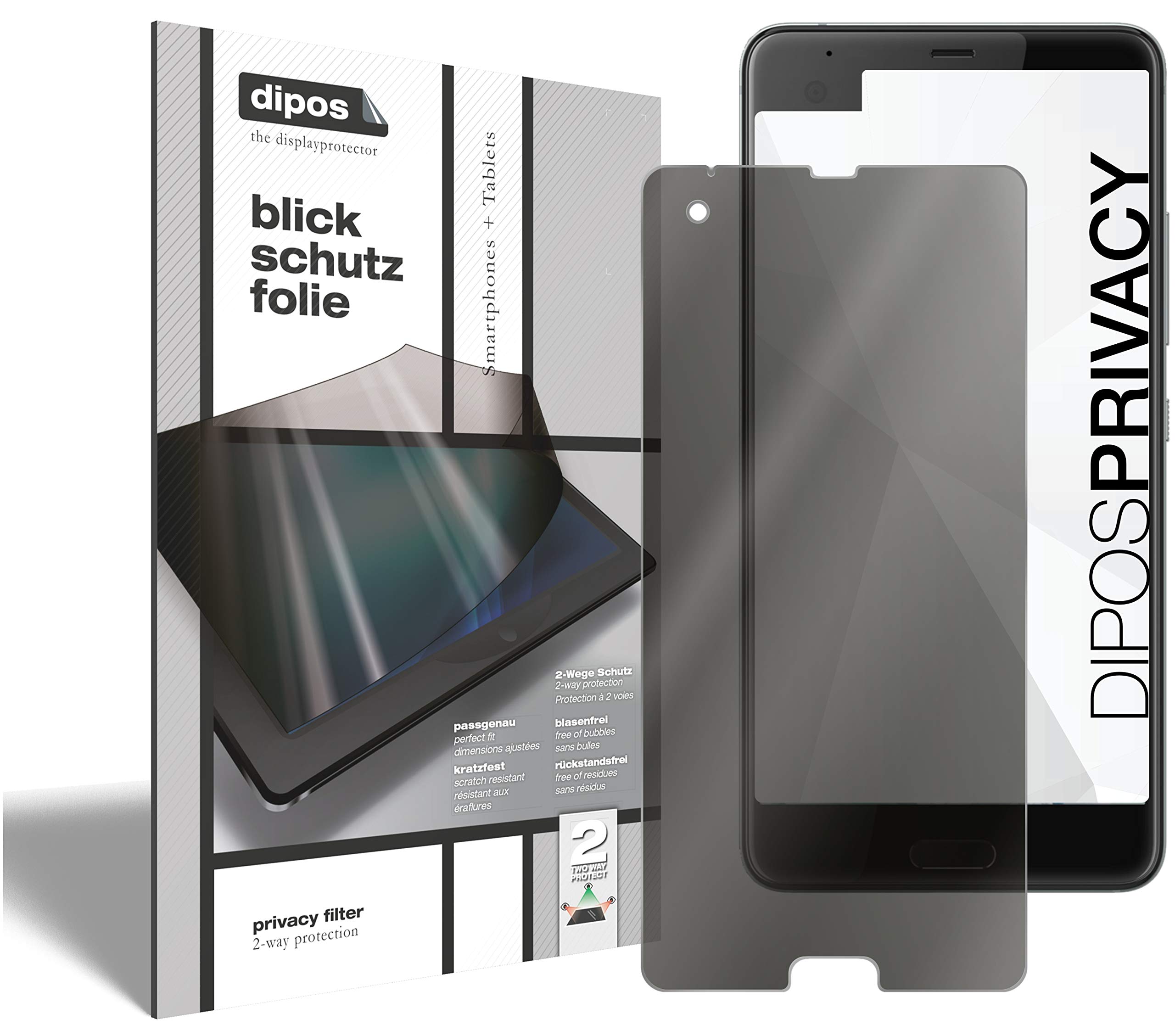 Protector de pantalla privacy para HTC U Ultra dipos anti espía en vertical pack de 2 4
