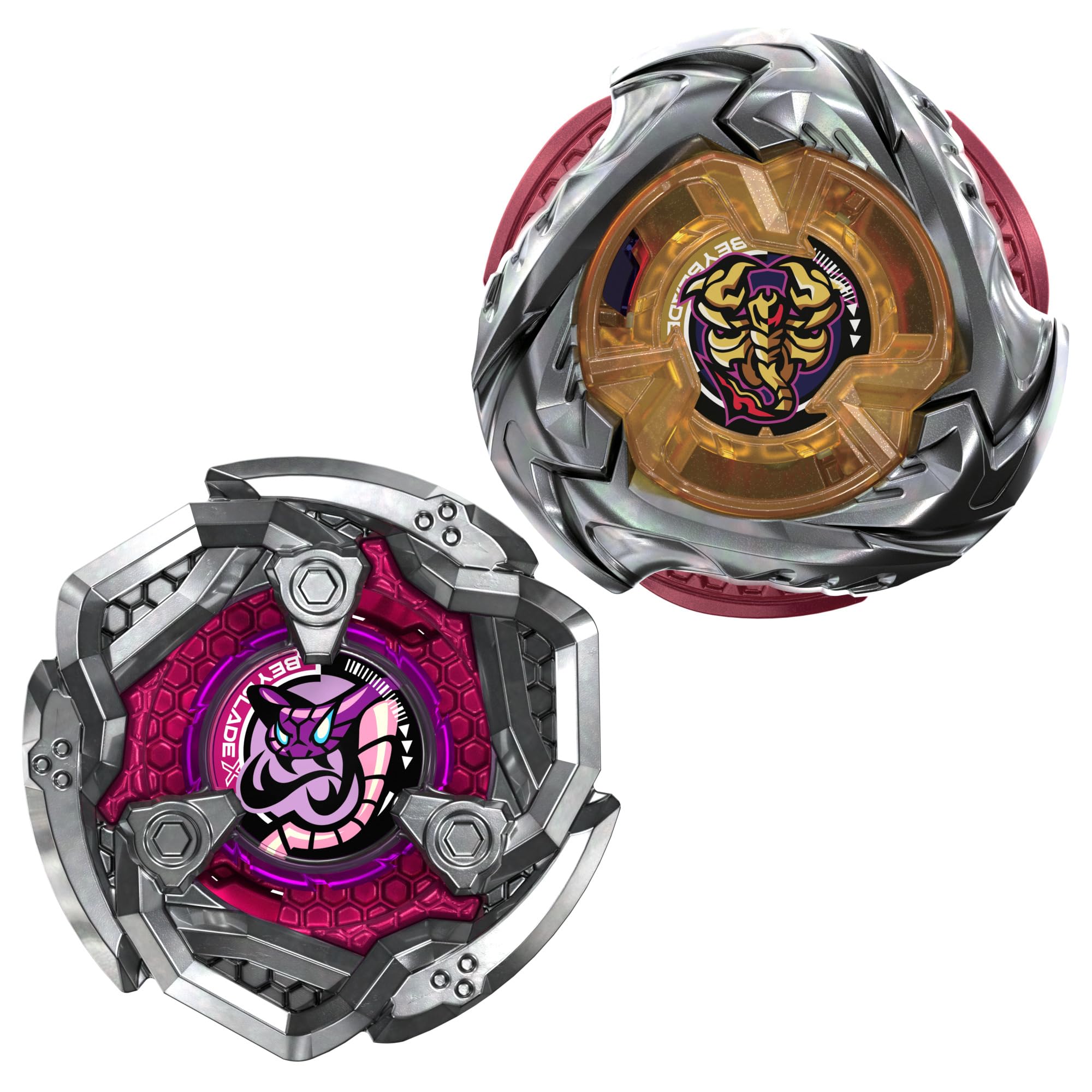 Beyblade X, Spear Scorpio 0-70Z UX y Tail Viper 3-85LO Bx, Pack Doble Takara Tomy con 2 Tops de rotación Derecha, Juego de Tops de Batalla, A Partir de 8 años