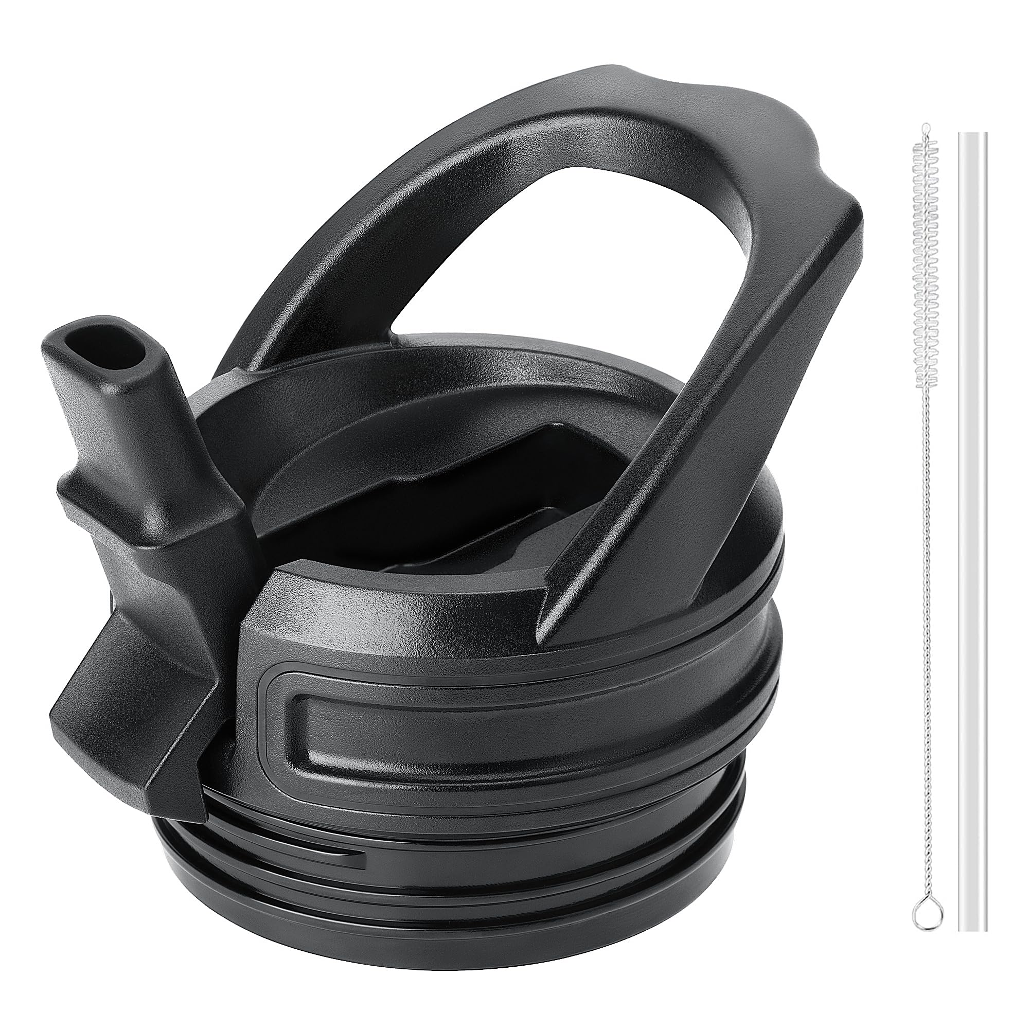 Bluwing Straw Lid for Yeti Rambler Water Bottle 18 26 36 64 oz, Replacement Lid with Handle and Straw for YETI Rambler Jr. 12 oz Water Bottle, BPA