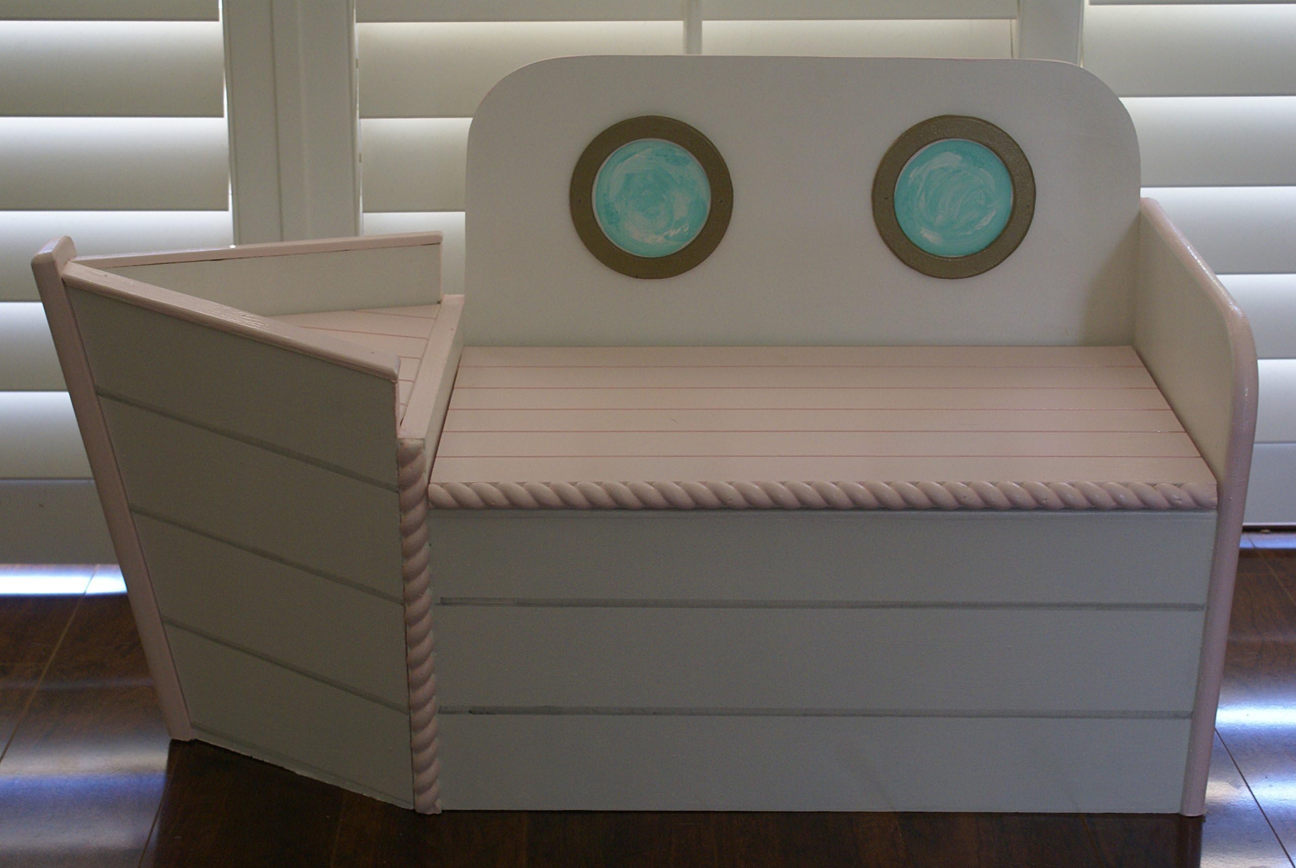 Pink Boat toy Chest, Boat shaped Toy box, kids furniture, toybox, Toy Storage, Nautical decor, Playroom bench, Imagination toy, FREE SHIPPING
