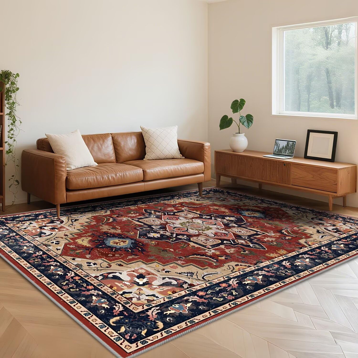 Tapis lavable à poils courts pour réchauffer l'ambiance de la chambre
