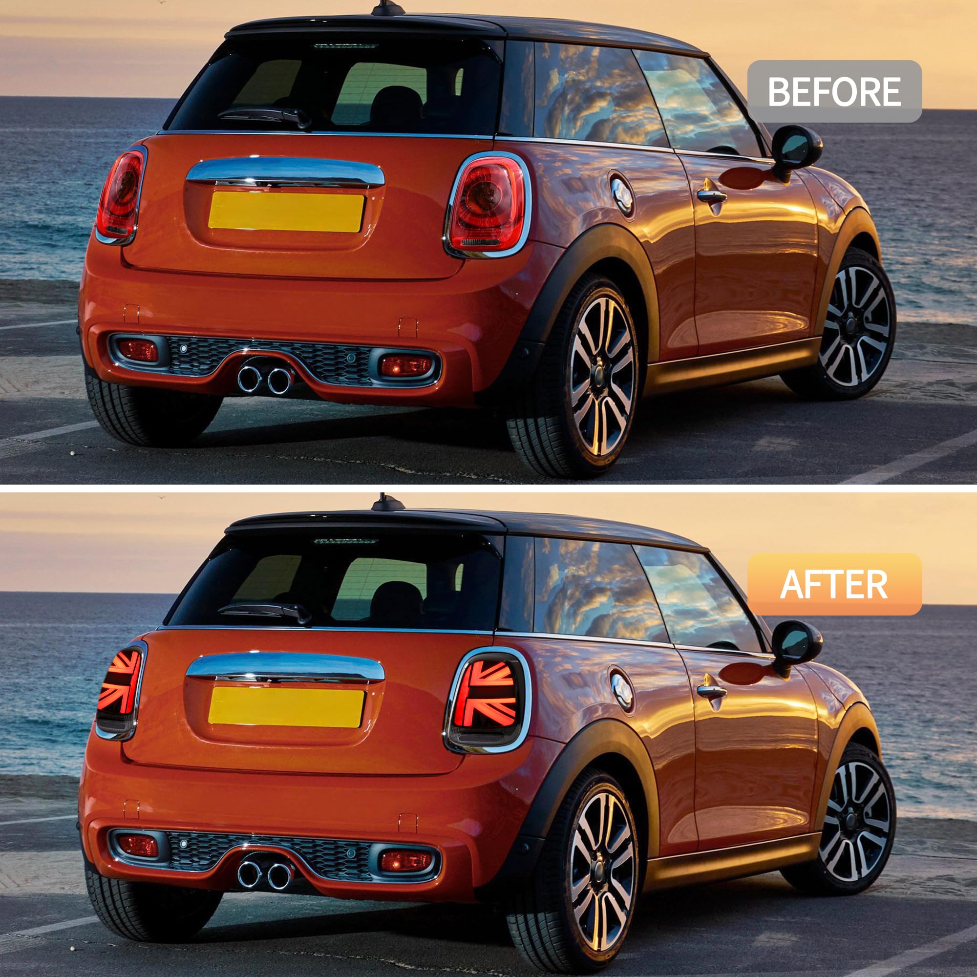 VLAND Union Jack Fari Posteriori LED per Mini Cooper F55 F56 F57 2014-2023, 1 coppia - Fumé