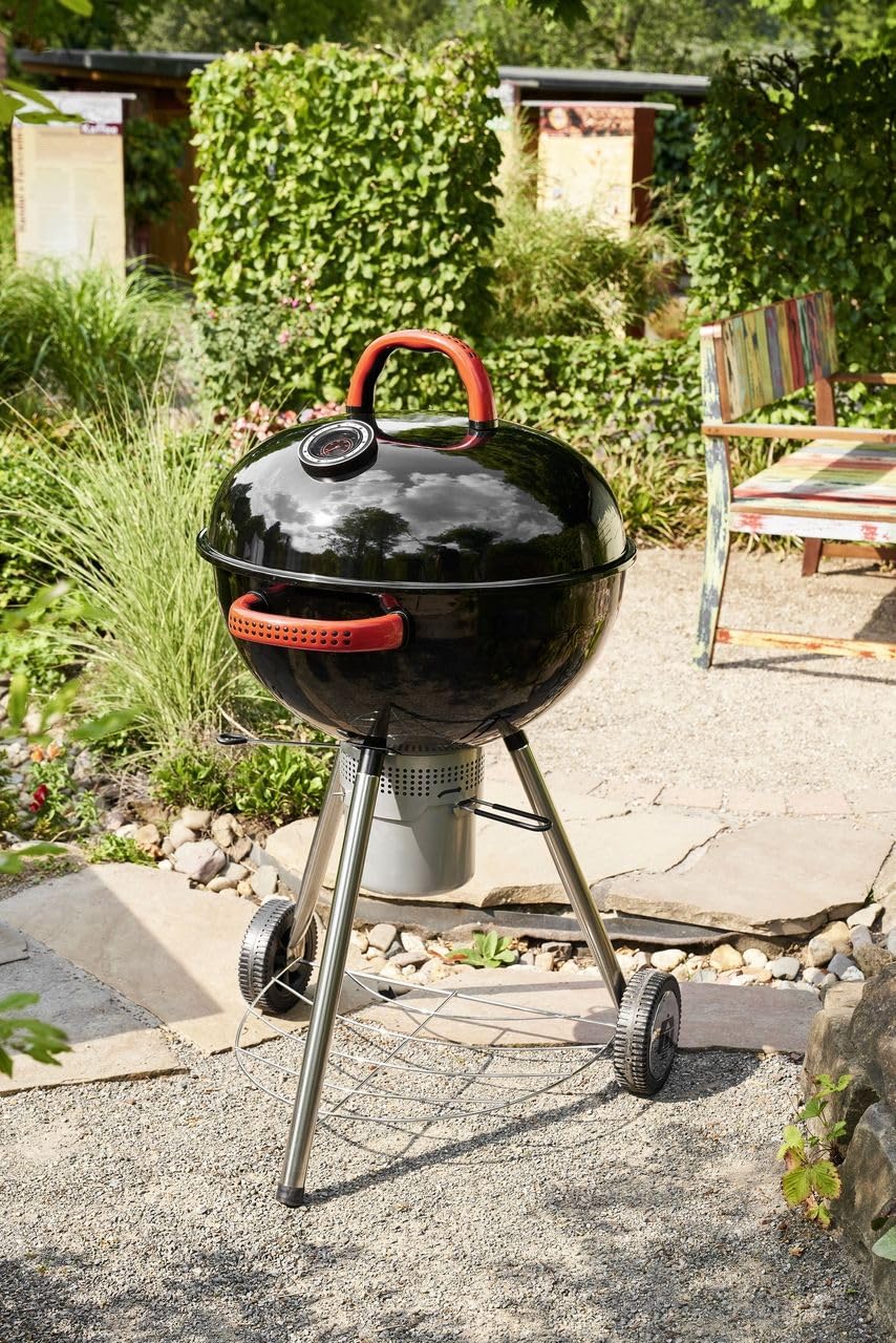 Tarrington House Kugelgrill Tatum, Holzkohle, Standgrill Kohle, Ø 57 cm, Stahl, mit Grillrost und Räder, abnehmbarer Aschenbecher, schwarz
