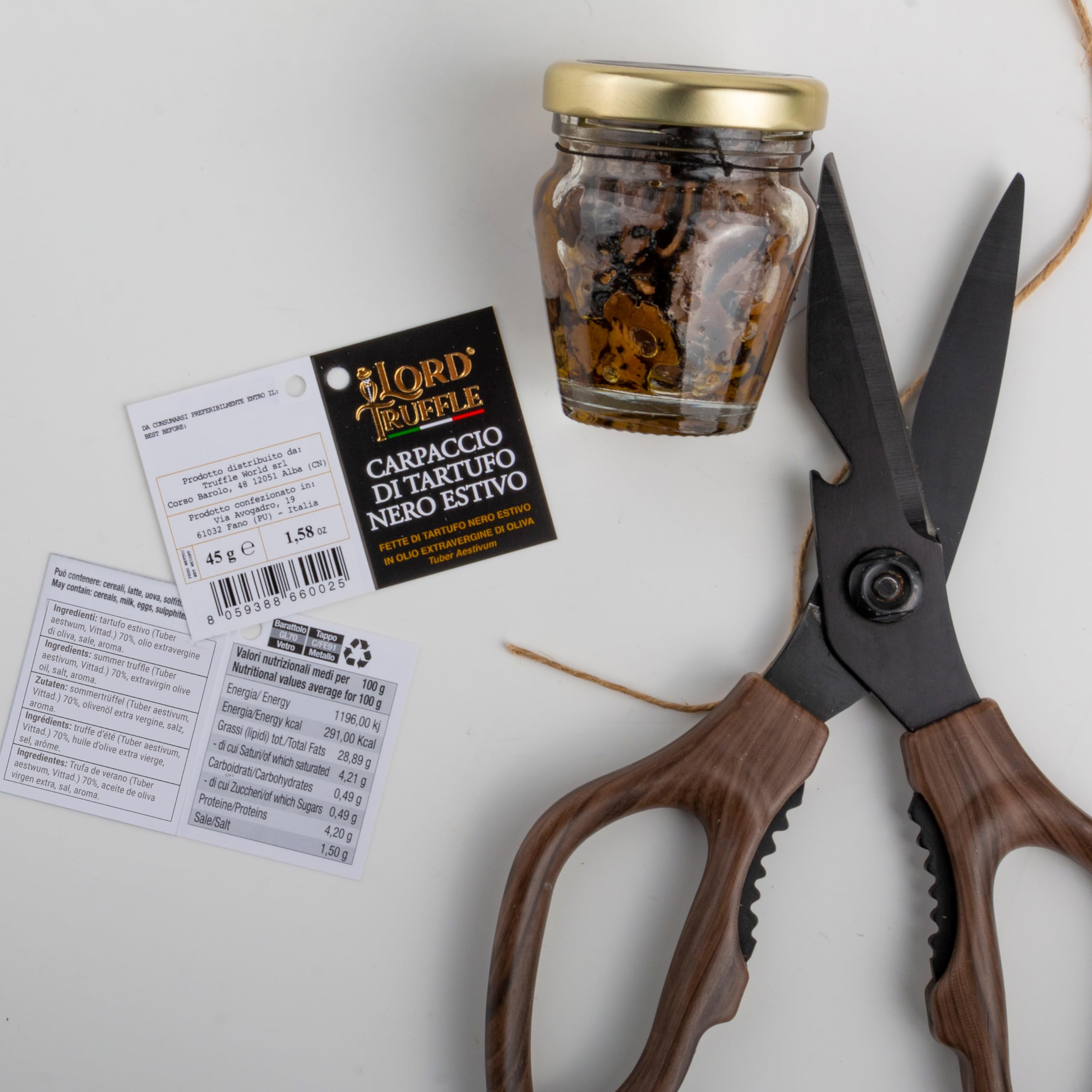 Lord Truffle Tartar de Trufa Negra Pura de Verano 45g, Condimento Gourmet Italiano