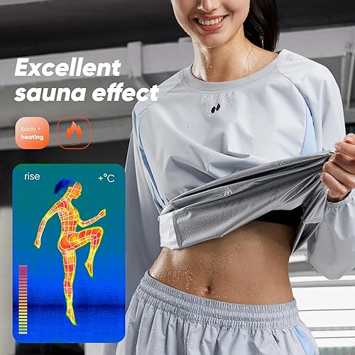 Miniatura 6 de HOTSUIT Traje de sauna para mujer, duradero, gimnasio, ejercicio, entrenamiento, sauna, chaqueta, pantalones, trajes de sudor