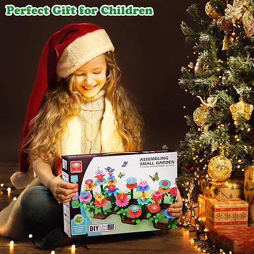 Miniatura 7 de Juguetes de construcción de jardín de flores para niñas, 160 piezas, juguetes de cumpleaños, regalos para 2, 3, 4, 5, 6 y 7 años, juegos de