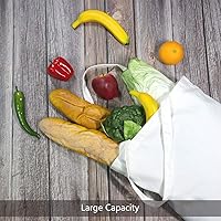 Vista 4 de TOPDesign 2 6 Paquete de 12 bolsas de lona de algodón superfuertes grandes de 17.5 x 16.5 x 5 pulgadas, 10 onzas, bolsa de compras reutilizable