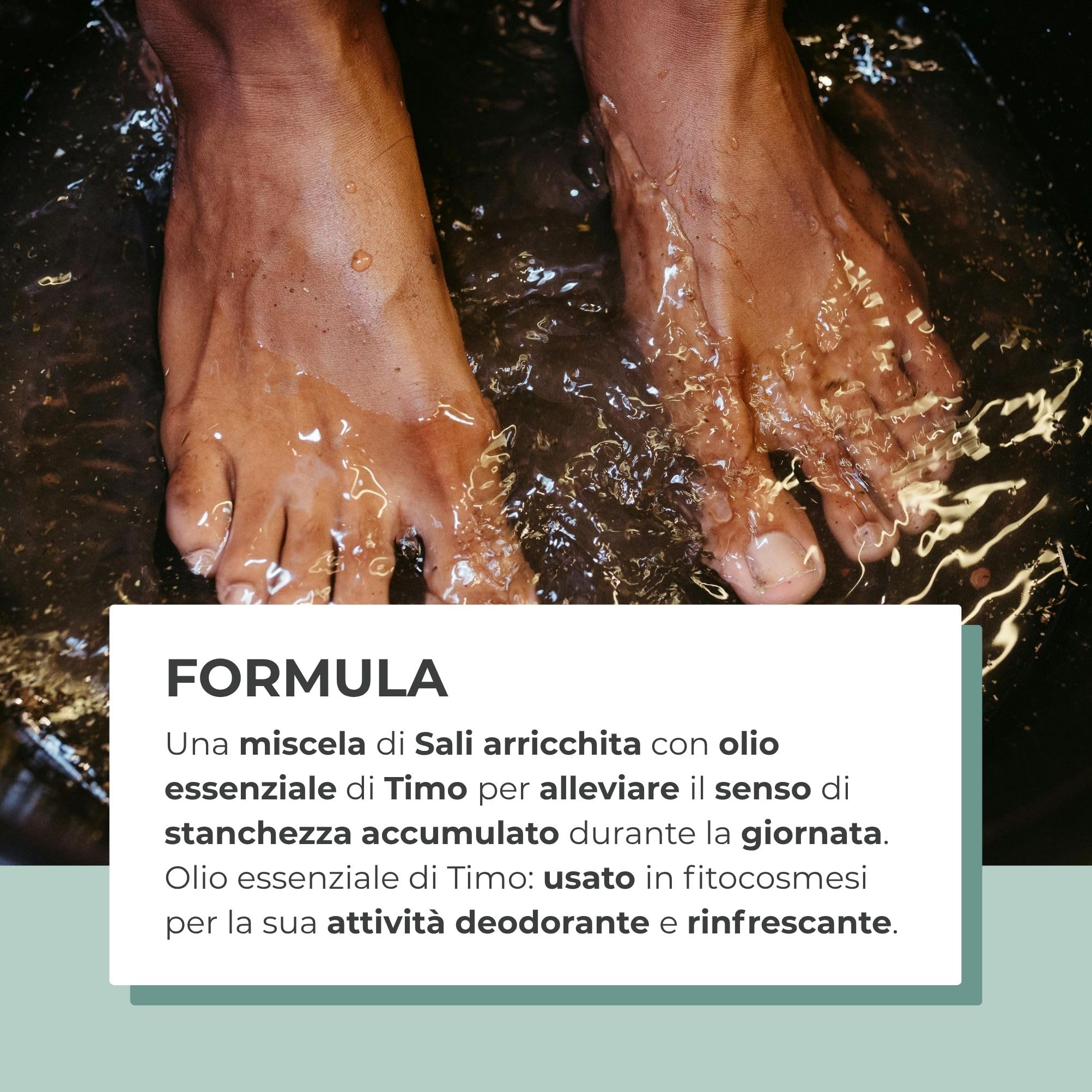 Bottega Verde - Pediluvio Defaticante, 250 g, con Olio Essenziale di Timo, Sali Rinfrescanti, Rilassanti e Rigeneranti per Piedi e Gambe
