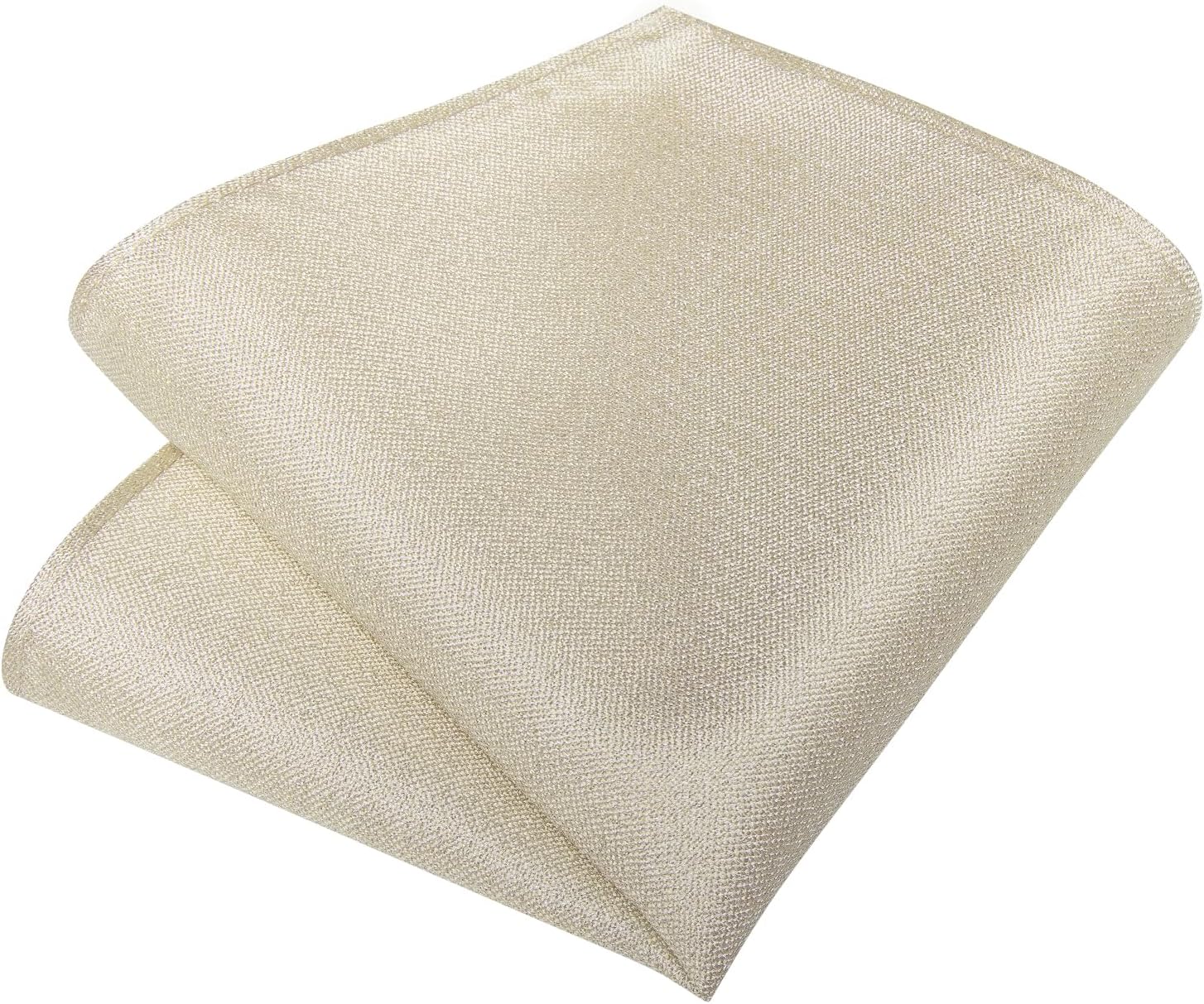 DiBanGu Mens Silk Necktie Solid Color Tie and Pocket Square Cufflink Tie Clip Set Woven Plain Ties for Men Wedding Party - Image 6