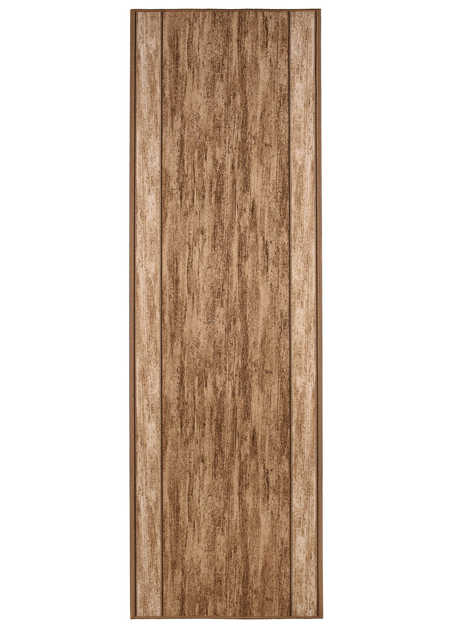 TAPISO Anti Rutsch Teppich Läufer rutschfest Brücke Meterware Modern Hellbraun Creme Streifen Meiliert Design Flur Küche Wohnzimmer Diele 80 x 150 cm