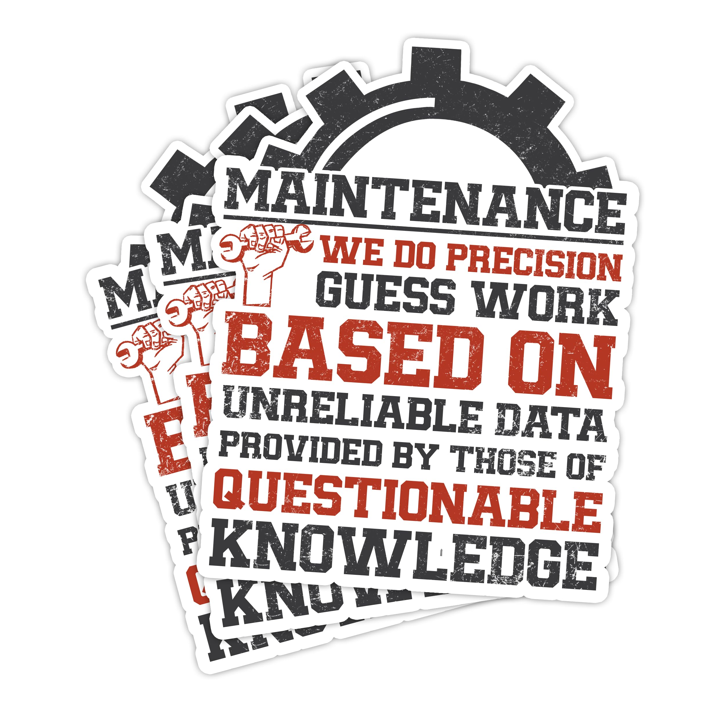 (3 Pcs) Maintenance Stickers, Funny Maintenance Tech Decals, Hard Hat Stickers, Hardhat Stickers for Men, Can We Fix It No It's F KED Sticker, Tool