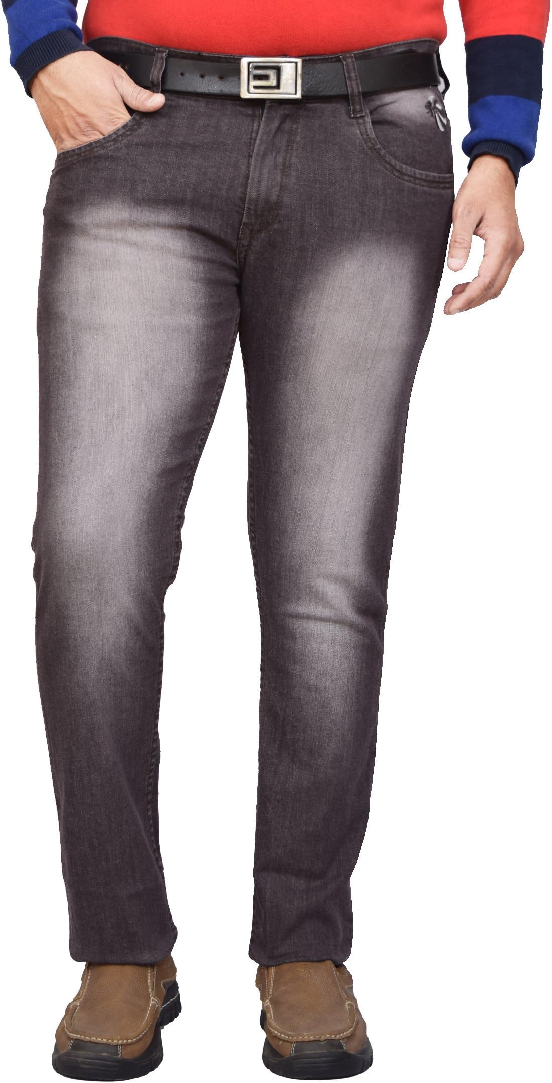 Denim Fancy Stylish Stretchable Fashionable Slim fit Cotton Brown Jeans Pant for Men