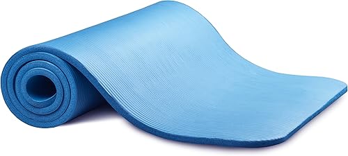 Miniatura 3 de Signature Fitness Esterilla de yoga multiusos de 12 pulgada, extra gruesa, de alta densidad, antidesgarros, con correa de transporte con bloques de