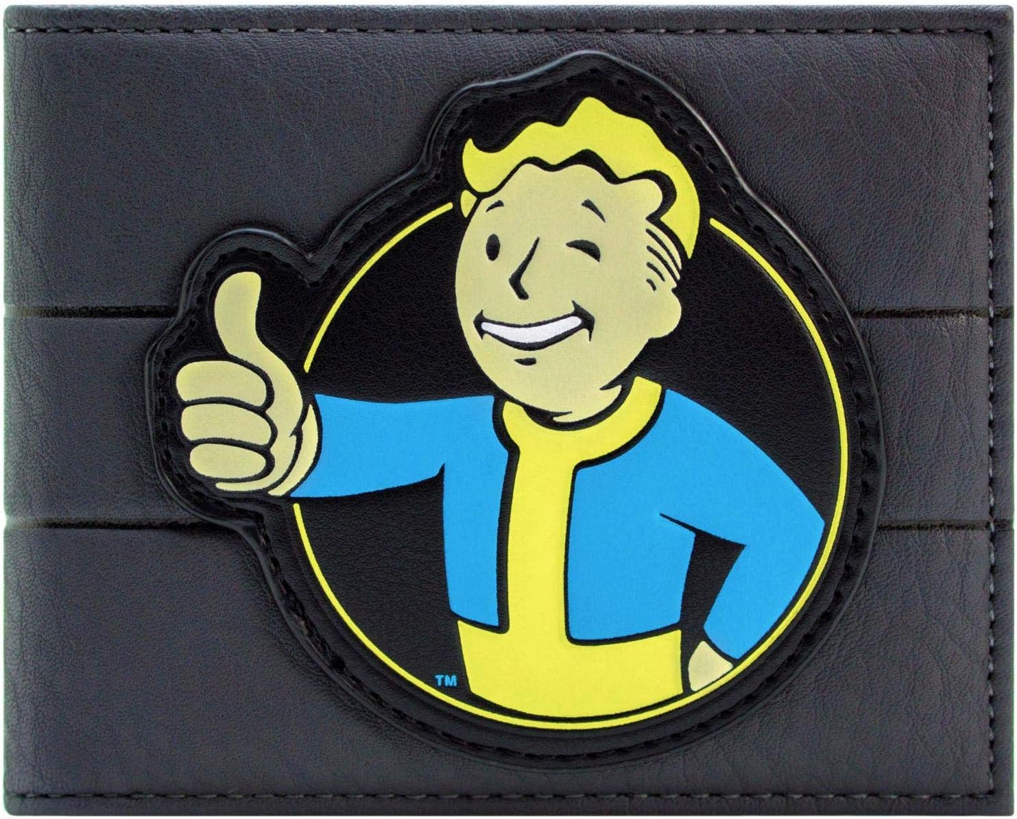 Fallout 4 Vault Boy 111 Thumbs Up Charisma Perk Grey ID & Card Bi-Fold Wallet