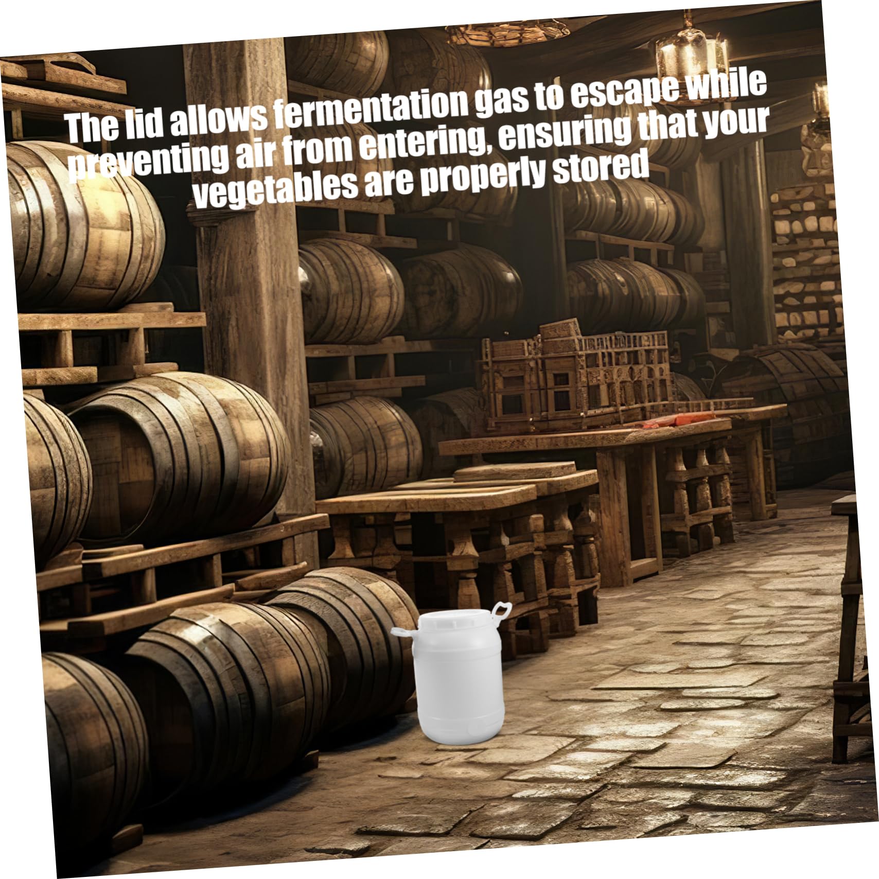 CONGARTENO Plastic Compost Bin for Kitchen Airtight Fermentation Container Portable Handle for Easy Use for Food Waste and Composting Stylish and Space-saving Design