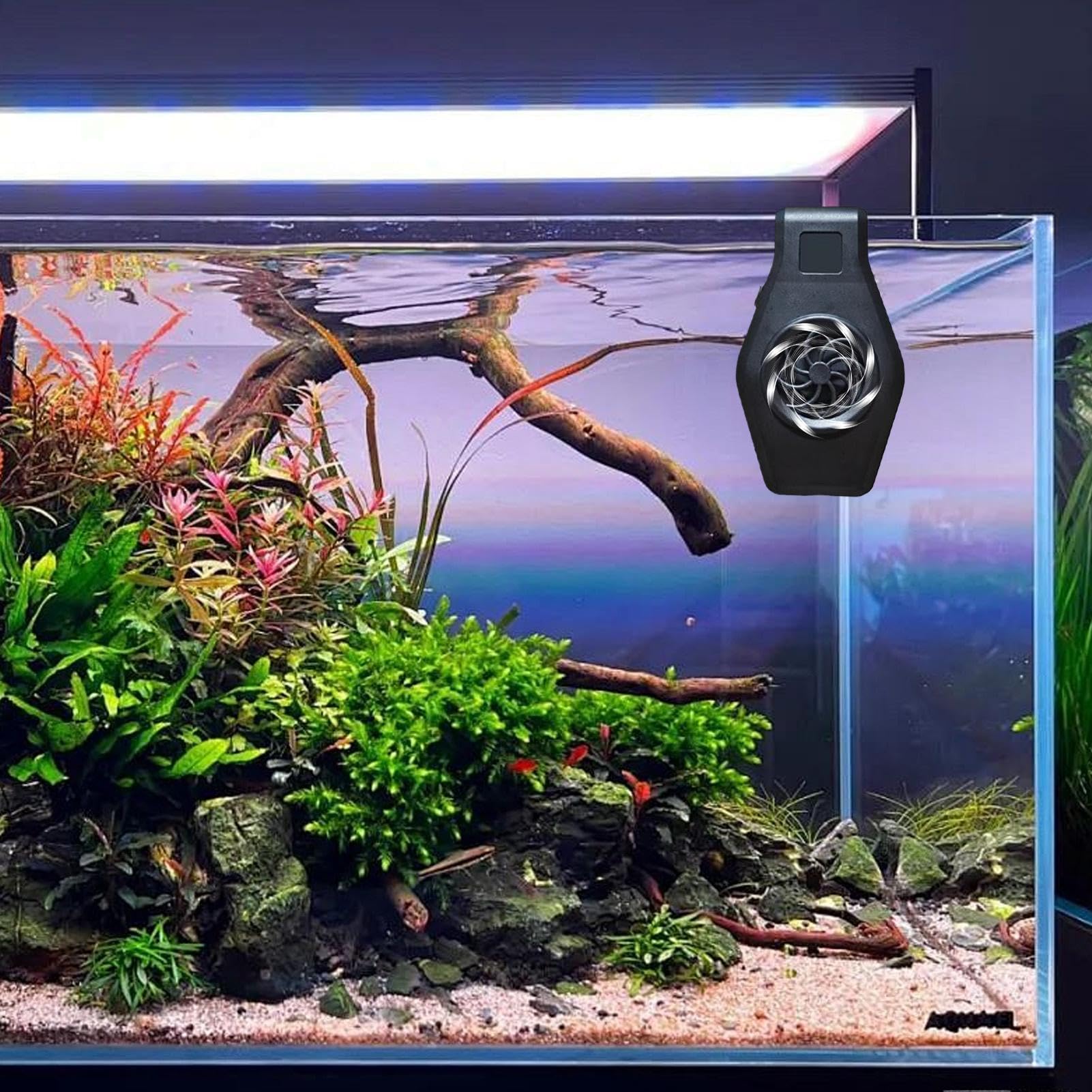 Ventola di raffreddamento per acquario, compatto per acquario, 2 dispositivi di raffreddamento per acquari, per casa, soggiorno, posto di lavoro
