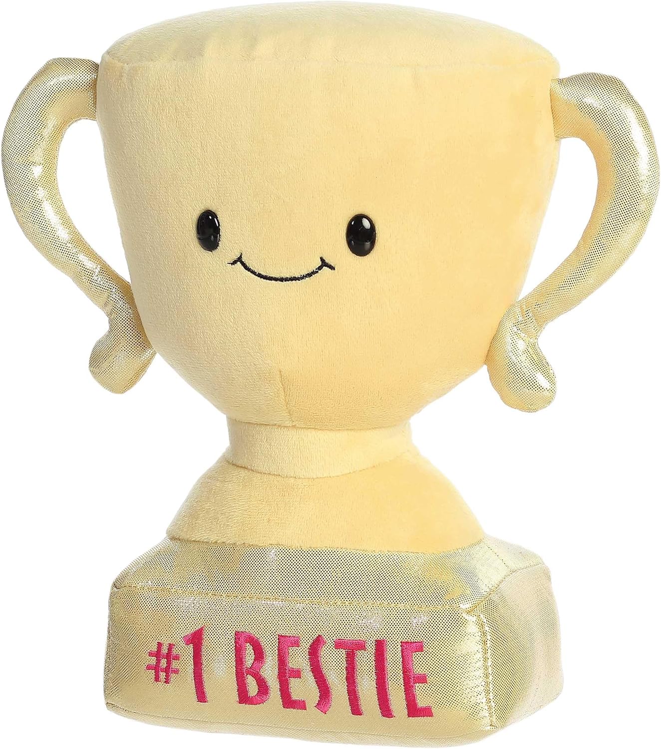 Aurora® Witty JUST Sayin'™ #1 Bestie Trophy™ Stuffed Animal - Expressive Characters for Decorative Charm - Quirky Birthday Gifts for Kids and Adults - Gold 10 Inches