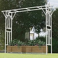 OnlyGarden Extra Large Flat Top Garden Arch Trellis - PE-Coated Metal for Climbing Roses, Grapevines, Jasmine - 12x9FT White