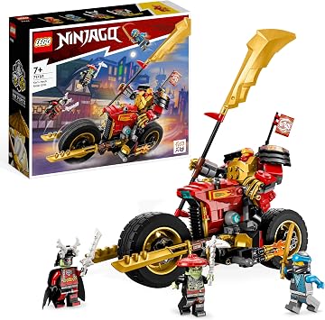 LEGO Ninjago Kais Mech Bike EVO، لعبة دراجة نارية نينجا قابلة للترقية مع شخصيتين صغيرتين - كاي ومحارب هيكل عظمي للأطفال من 7 سنوات 71783
