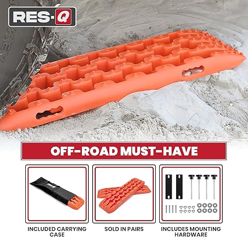 Miniatura 10 de RES-Q Tablas de recuperación de 42 pulgadas, color negro, se venden en pares, máxima tracción, patrón agresivo de banda de rodadura y tacos