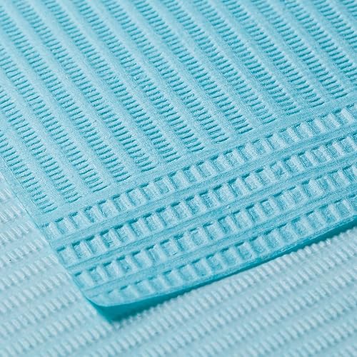 Miniatura 7 de JMU Baberos dentales, paquete de 250 baberos desechables para tatuajes de 3 capas, cubiertas de bandeja impermeables, 13 x 18 pulgadas, azul