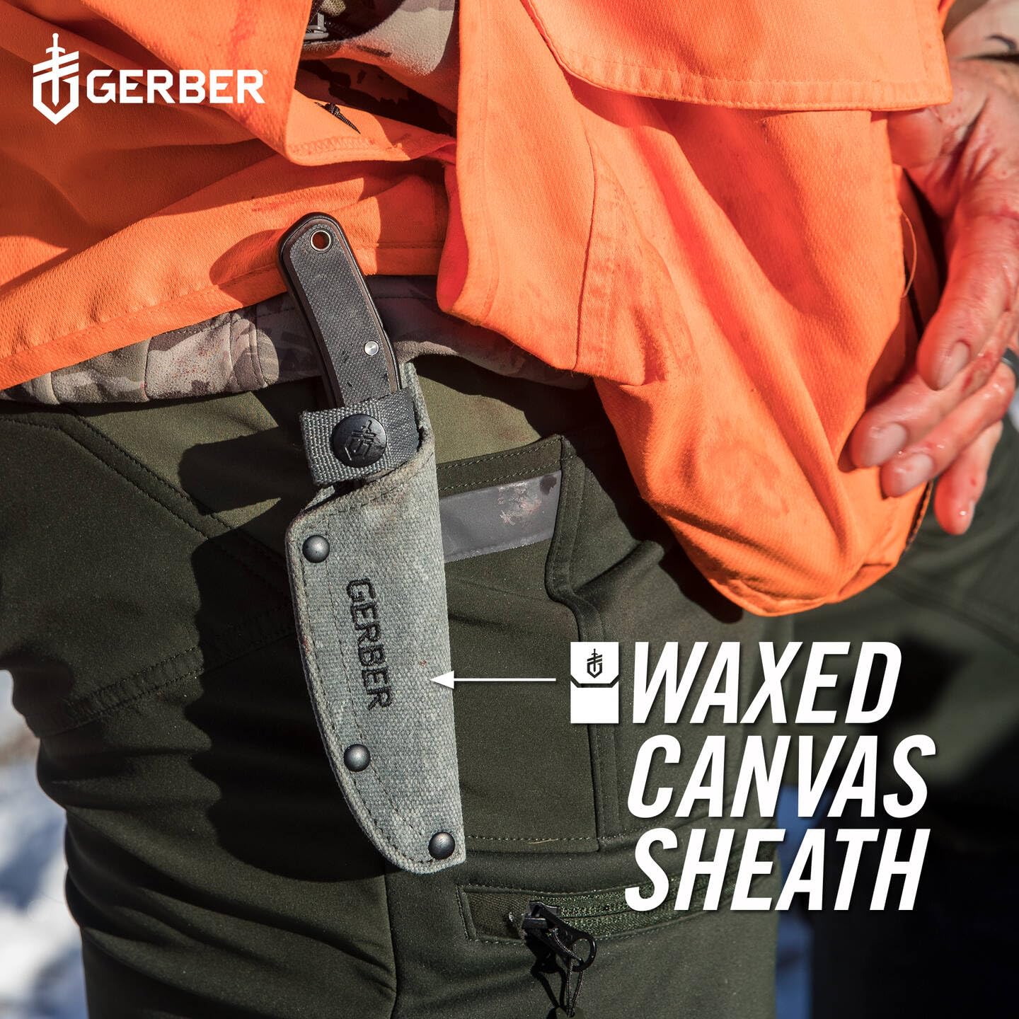Gerber Cuchillo de supervivencia con funda Downwind Fixed DP, 10,8 cm, G10/7Cr17MoV, Negro