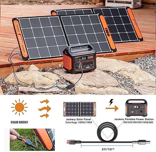 Miniatura 2 de Cable de extensión Jackery de 10 pies, conector Anderson de 14 AWG, panel solar a cable de extensión de 0.315 in de CC, conecta Jackery SolarSaga