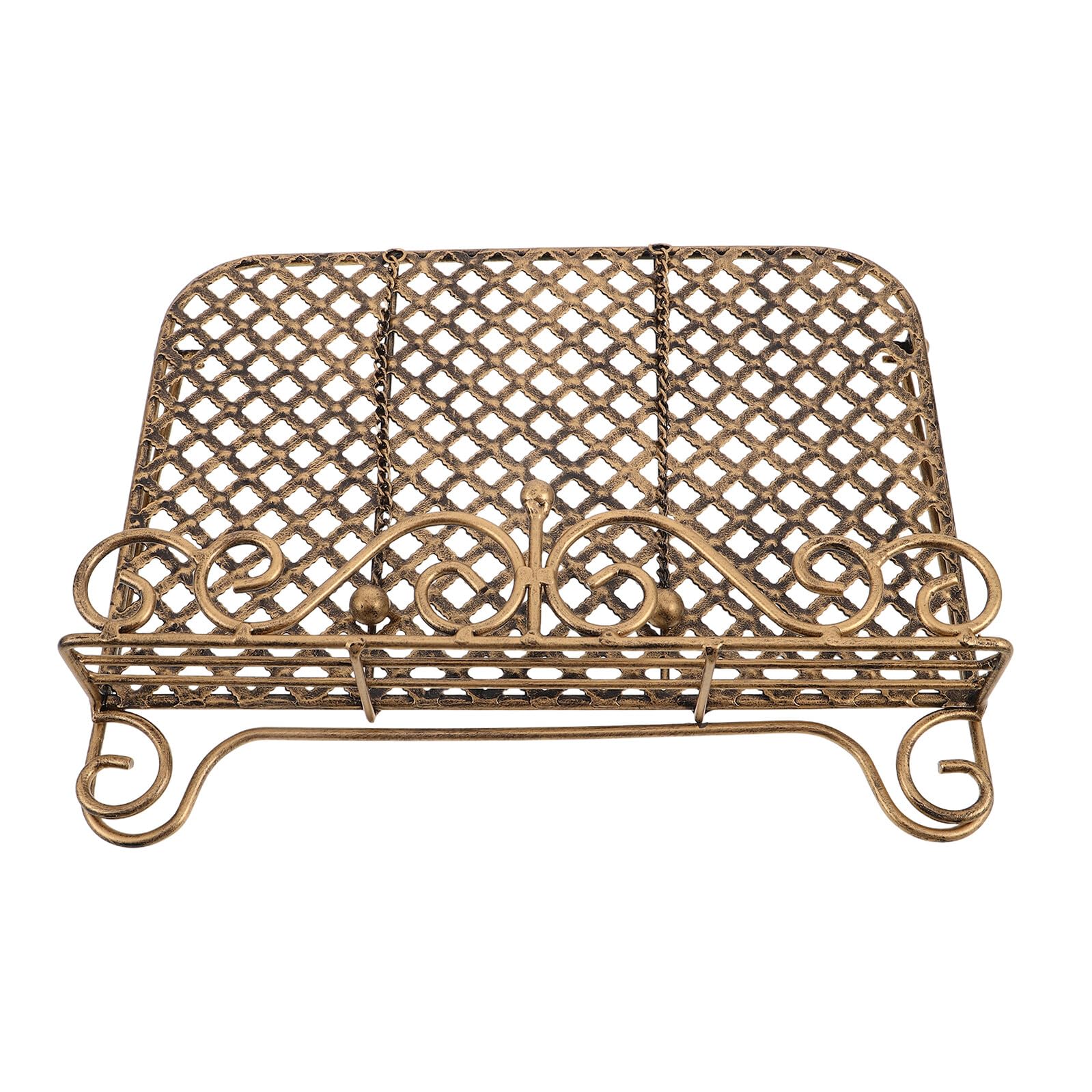 Vintage Stojak Książki Kucharskie z Metalu Solidny Łatwy Do Czyszczenia Uchwyt Książki i Dokumenty Organizer Przepisy Blat Kuchenny Dekoracyjny Antyczny Złoty Design