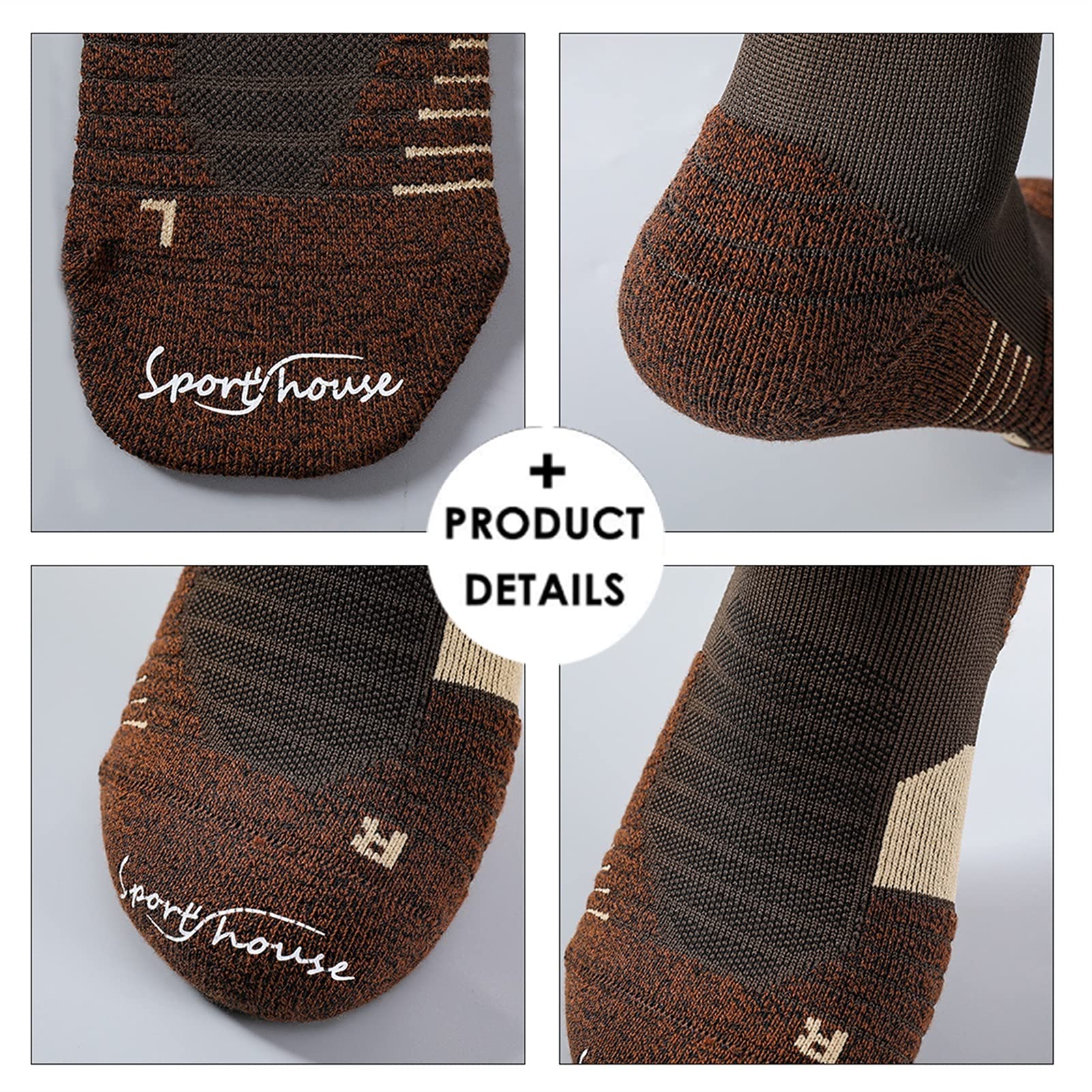 Calze da Basket da Uomo Calzini in Cotone Sport Sport Socks Pack Pack Esecuzione di Calzini da Ciclismo Nero Traspirante Uomo Traspirante