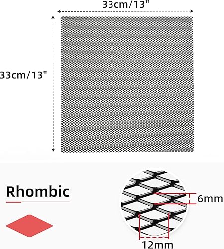 Miniatura 213 de AggAuto Malla universal para parrilla de automóvil de 40 x 13 pulgadas, de acero inoxidable revestido de cloruro de polivinilo, rejilla