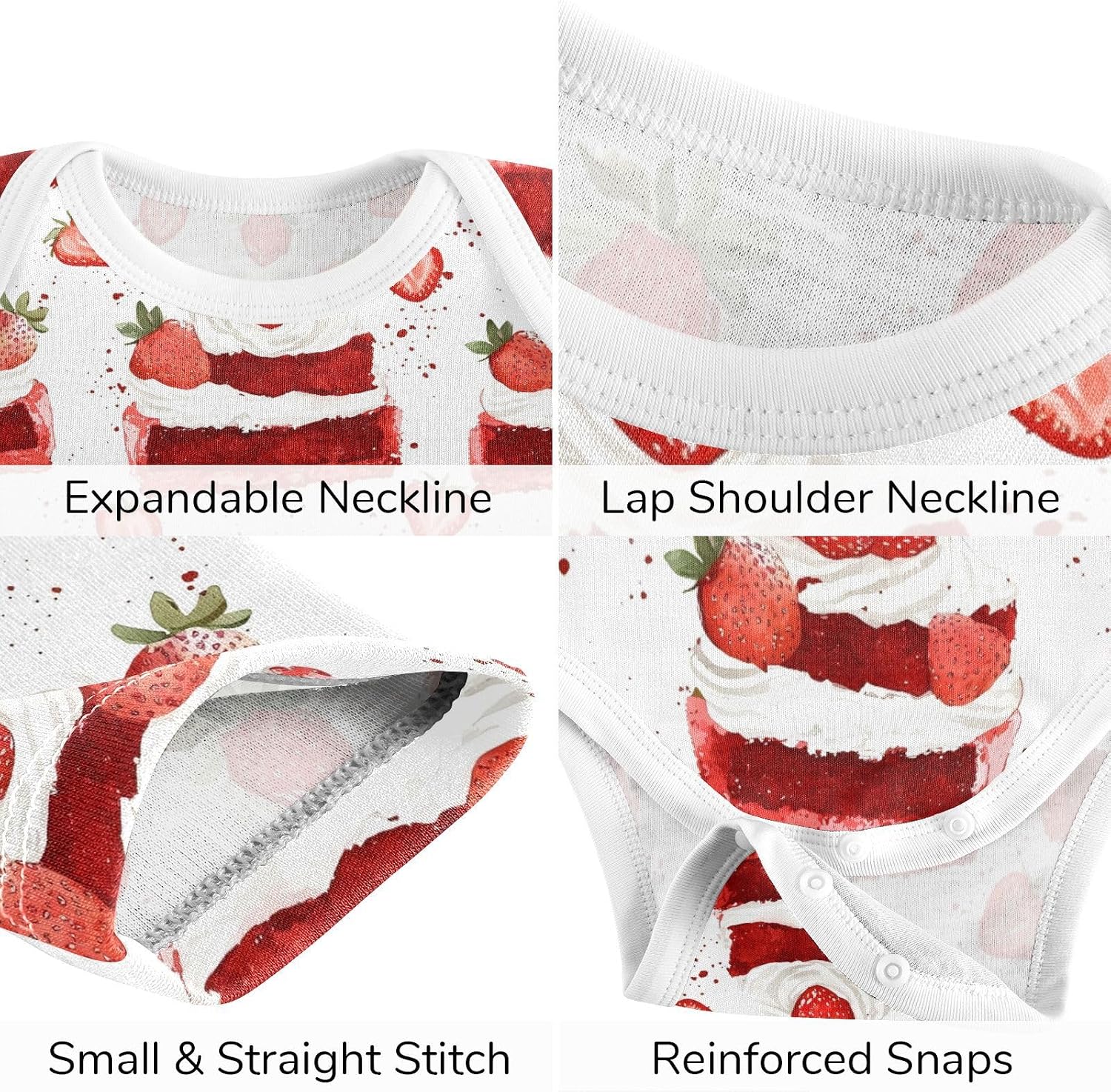 vvfelixl Baby Clothes Red Velvet Cake Baby Bodysuits Set Unisex Short Sleeve Babys Pants Sets 0-3M