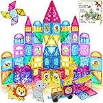 Jasonwell Magnetic Tiles Kids Magnetic Blocks 110PCS Building Sets 3D Magnet Toys Preschool Educational Construction STEM Toy Christmas Birthday Gifts for Toddlers Boys Girls 3 4 5 6 7 8 9 + Year Old