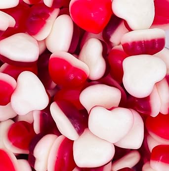 Gummy Hearts Sweets 400g Bag Resealable Pouch Strawberry Flavour Candy Retro