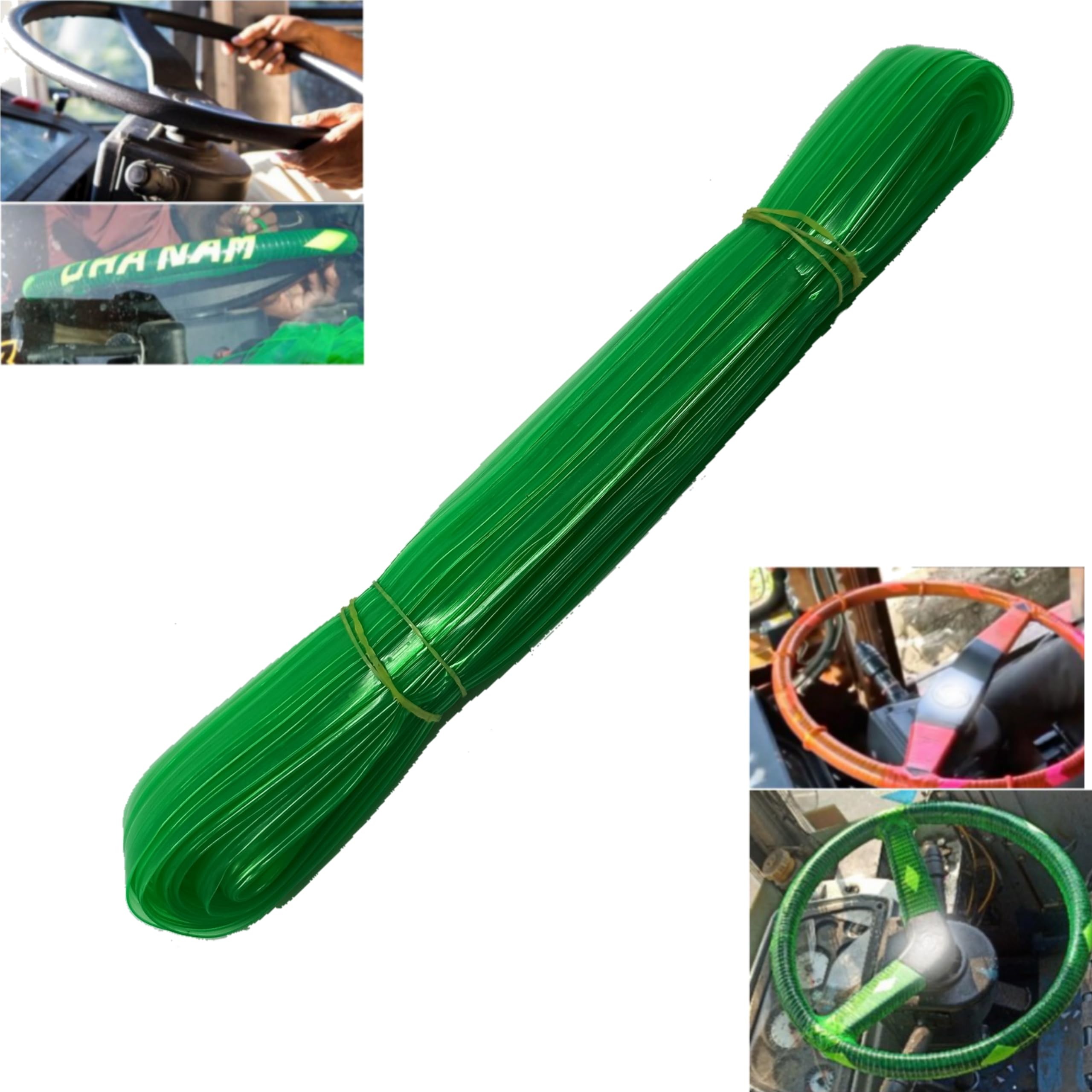Steering Wheel Cover | Steering Damage Proof Cover - Low Thickness Steering Grip DARK GREEN Wire for all Types of Vehicle.Car,Bas,Van,Tractor,Lorry,Truck and Boat all types of Steering wheel useable.-image-23