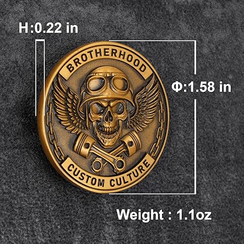 Miniatura 3 de Moneda conmemorativa de motocicleta estilo de vida, diseño de cultura personalizado de hermandad para entusiastas (moneda individual)
