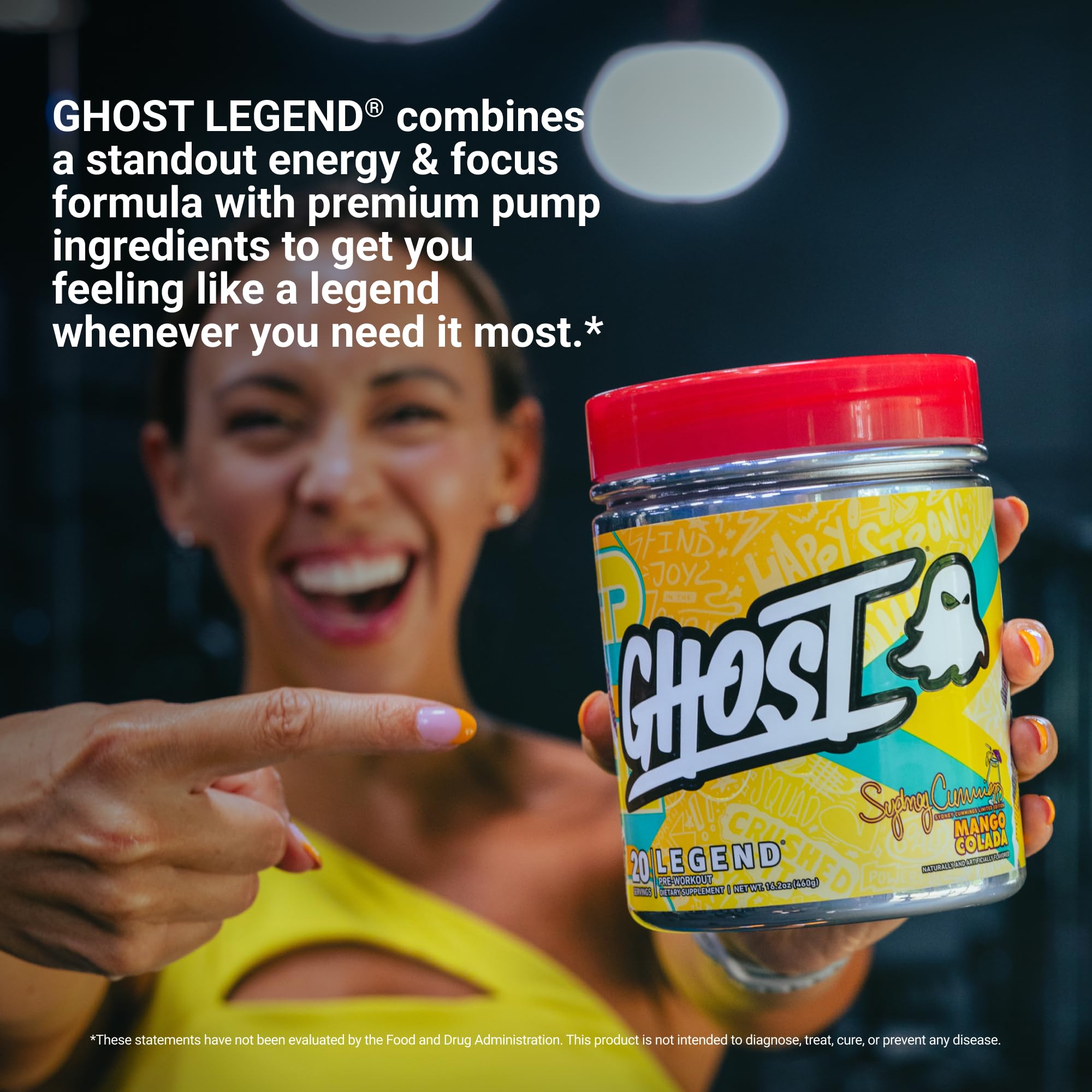 GHOST Legend Pre-Workout Powder, Sydney Cummings Mango Colada, 20 Servings — Amazon image 5