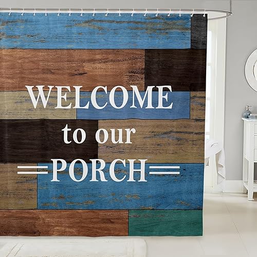 Vista 42 de Juego de cortinas de ducha con estampado de piel de vacuno retro, estilo vaquero occidental, decoración de baño de 72 x 84 pulgadas con ganchos