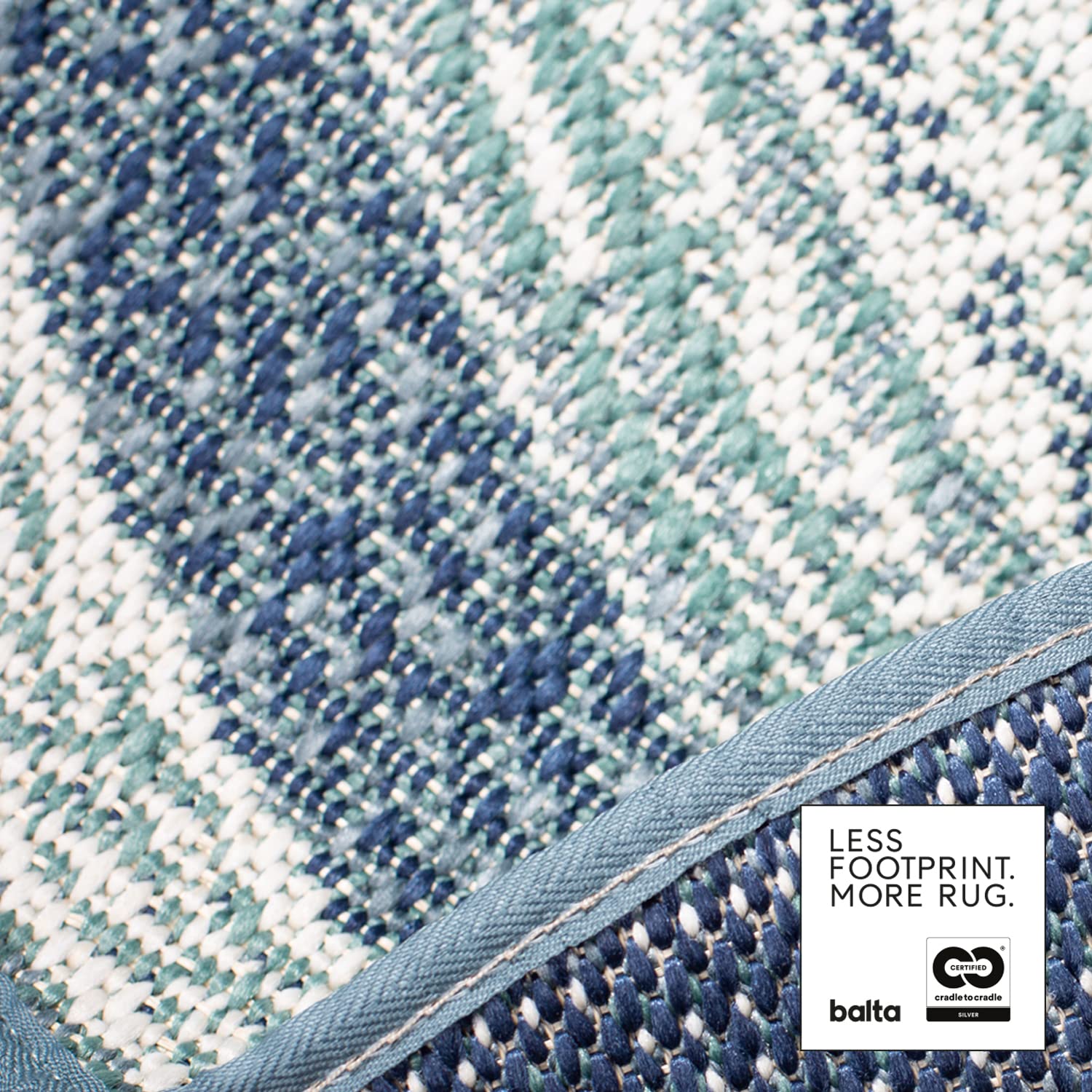 Teppich Rund Classic Vinyl Record Blue-Green 120x120cm aus Kunststoff für Innen und Außen