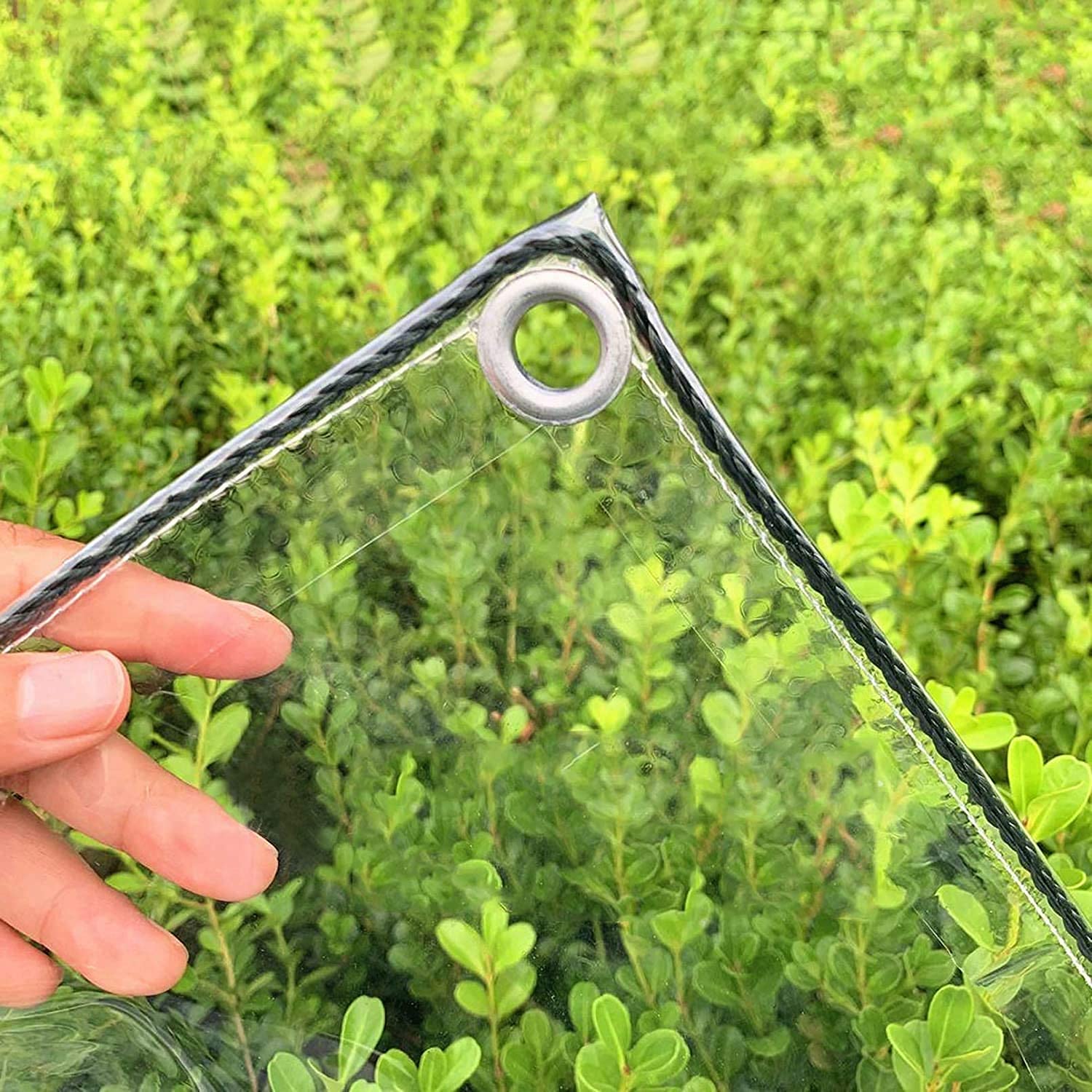 Heavy Duty Tarpaulin Transparent Waterproof 5 x 8 ft with Eyelets, Foldable PVC Material,500GSM Tear-Proof and Wind Protection Boat Tarp, for Cover Gardens Plants, greenhouses, Terrace Furniture-image-31