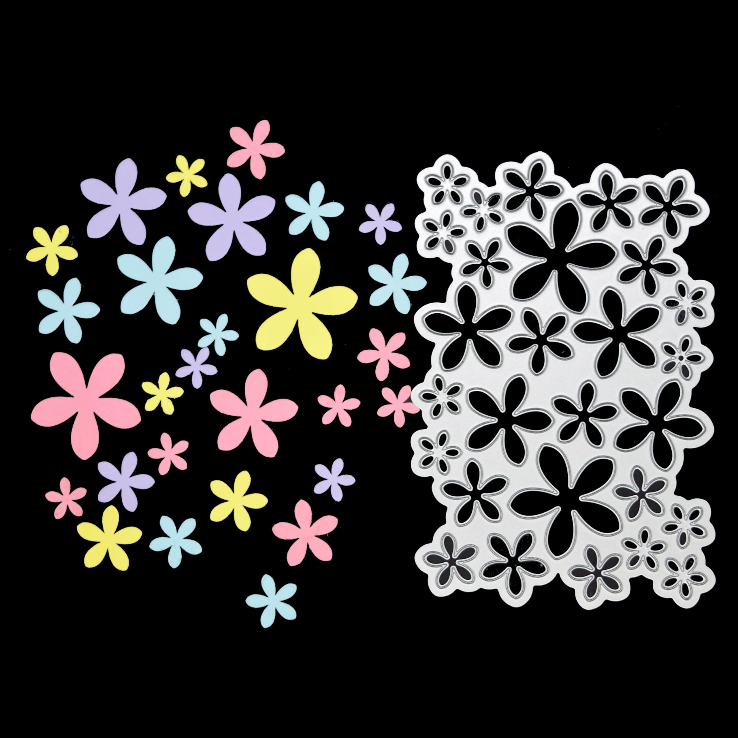Flower Petal Background Metal Cutting Die – Multi Floral Cutting Die for Card Making, Scrapbooking & Papercrafts I3