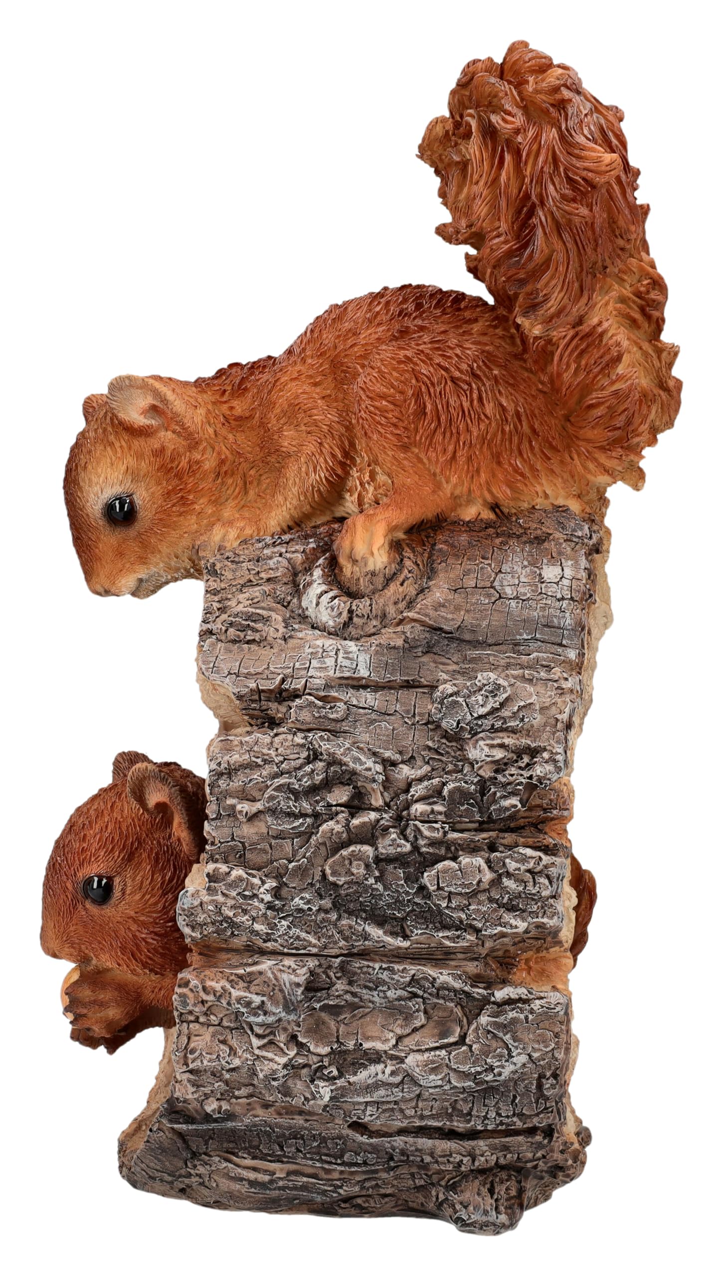 Gartenfigur Eichhörnchen Paar spielend – Lebensechte HotAnt Tierfigur, 23 cm, wetterfest & handbemalt