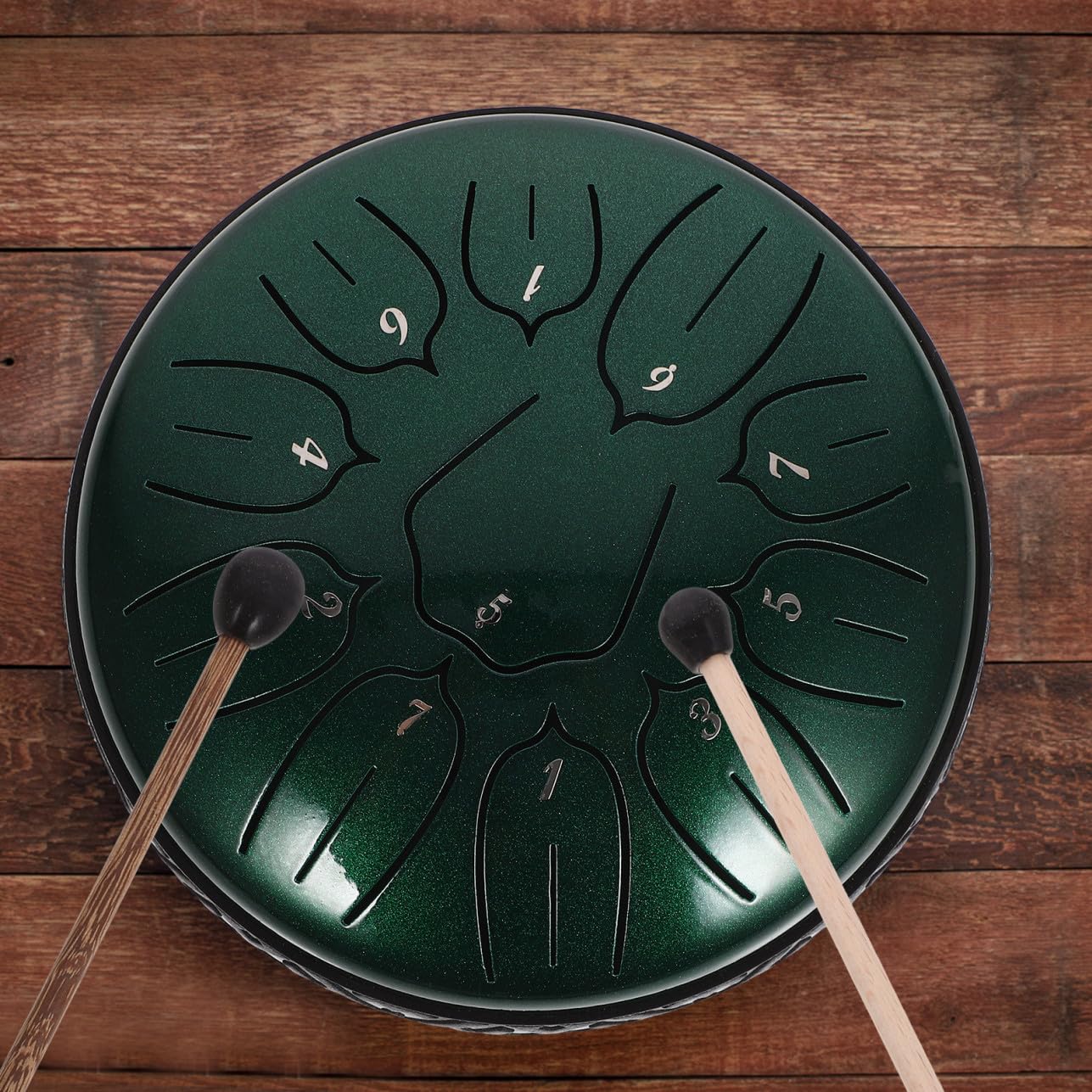 Lingua in Acciaio Note Verde Smeraldo Strumento Musicale Portatile per Principianti Adulti e Percussione per Educazione Musicale e Meditazione