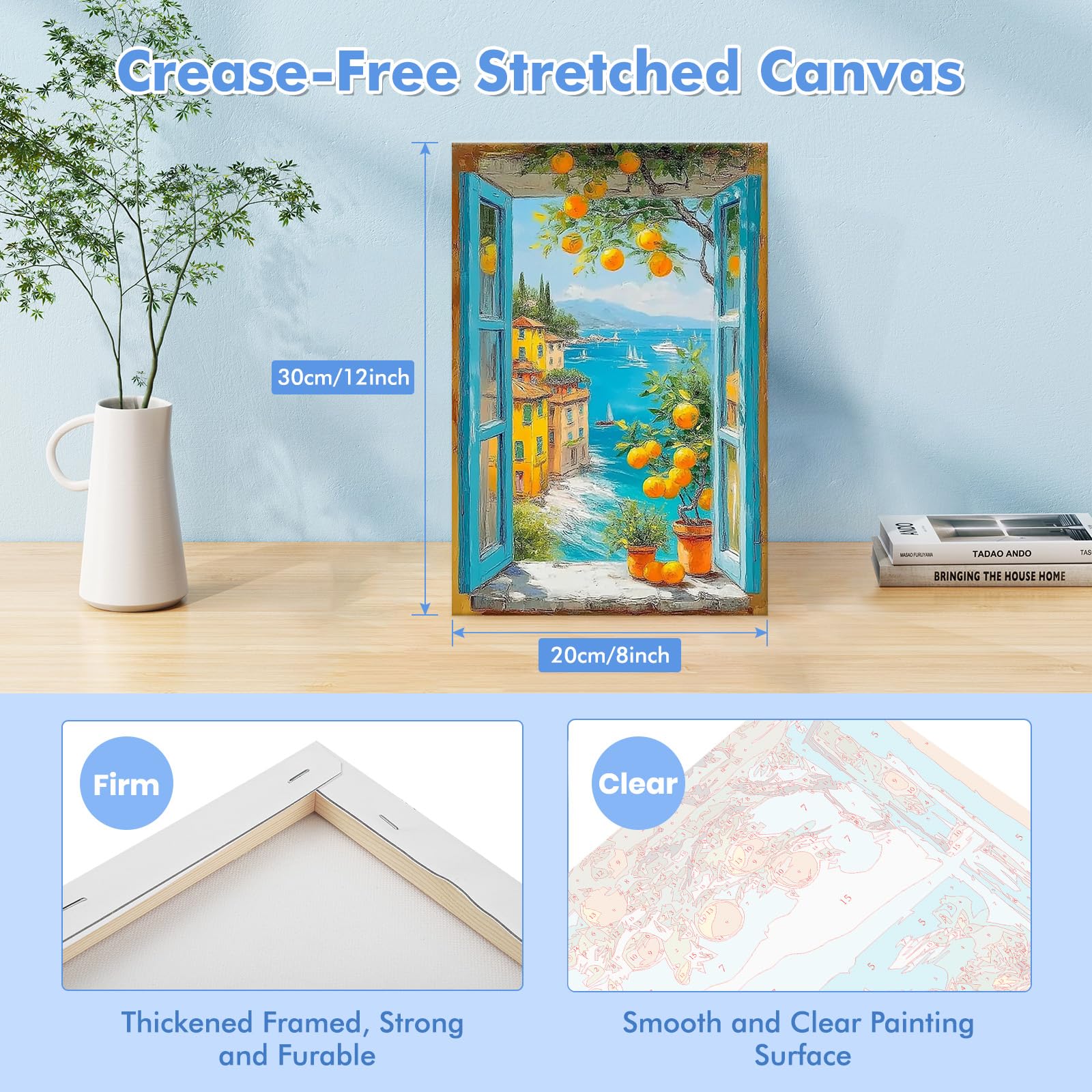 Lxmsja Pintar por Numeros Paisaje Adultos con Marco, DIY Cuadros para Pintar Limón Colorear por Números Lienzos, Pintura Acrilica Manualidades Adulto Decoracion Hogar Pared 20x30cm — view 2