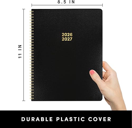 Miniatura 2 de PAPERAGE Agenda mensual y anual de 2 años, 24 meses (enero de 2026 a diciembre de 2027), 8.5 x 11 pulgadas, agenda con espiral 2026-2027 con vistas