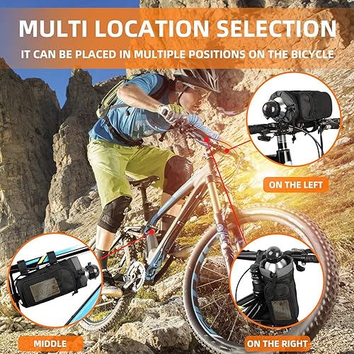 Miniatura 3 de Bolsa para manillar de bicicleta, ligera, impermeable, con marco frontal, soporte para botella de agua, bolsa aislada de gran capacidad, para