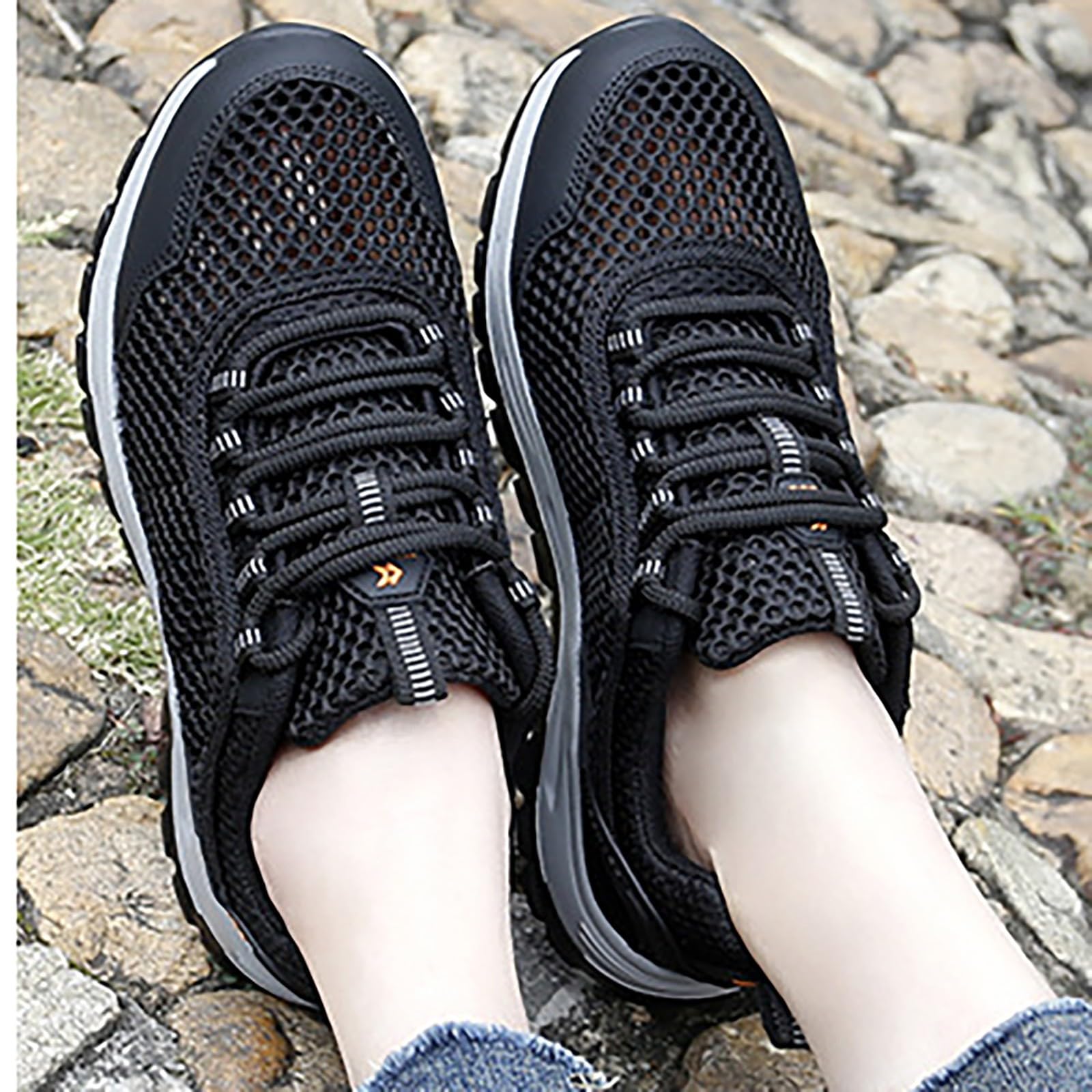 Scarpe Ginnastica Donna Pianta Larga Sneakers Platform Donna Comode | Scarpe Ginnastica in Rete Traspirante per Attivita Esterne Calzature Atletica Concezione Ergonomica Fibra Ecologica