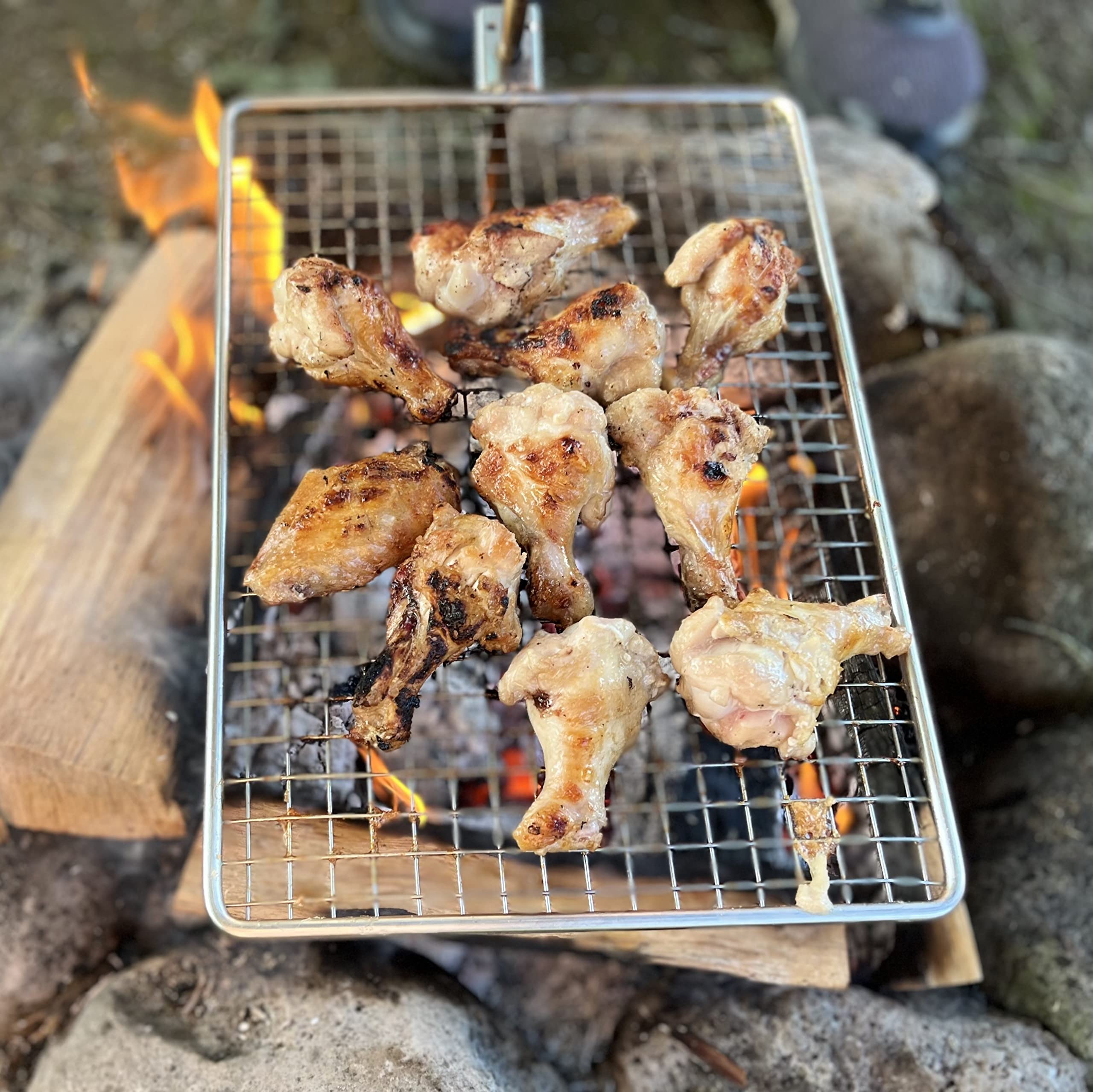 Zalderan Campfire Grill Grate. Small Lightweight, Stainless Steel ...