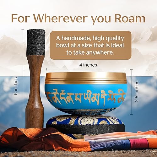 Miniatura 81 de Cuenco del Himalaya Silent Mind, hermosos diseños, Marrón