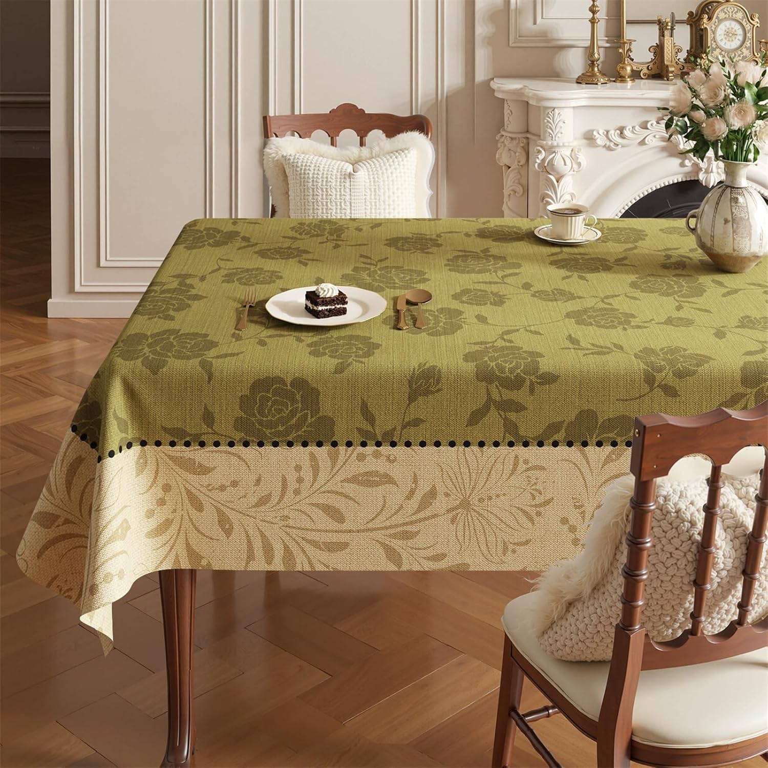 KIJyfgTR Printed Rectangular Tablecloths Are Ideal For Outdoor Garden Parties(Floral,140x220cm)