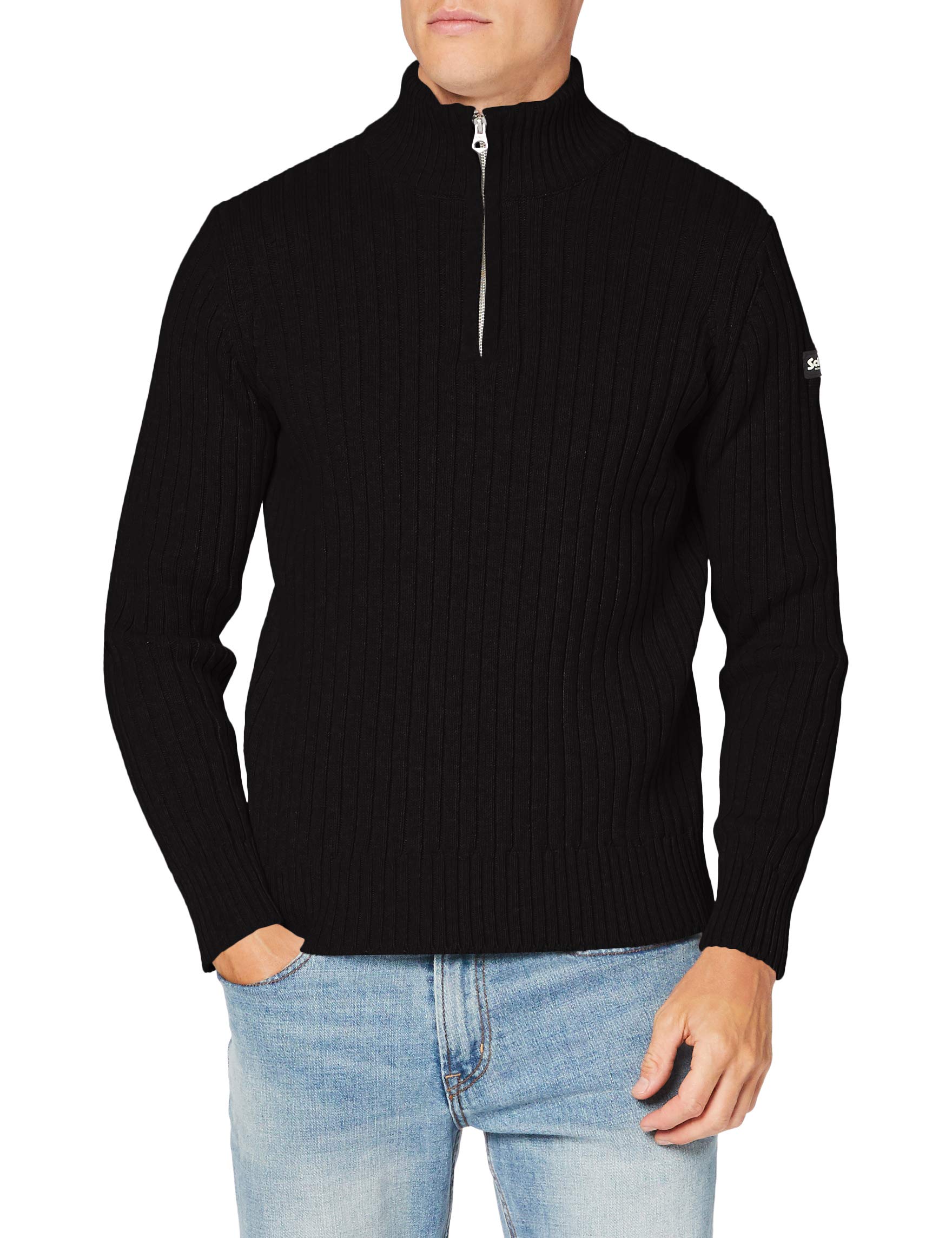 Schott NYC Uomo Plecorage2 Maglione Pullover Not Applicable, Black, 2XL